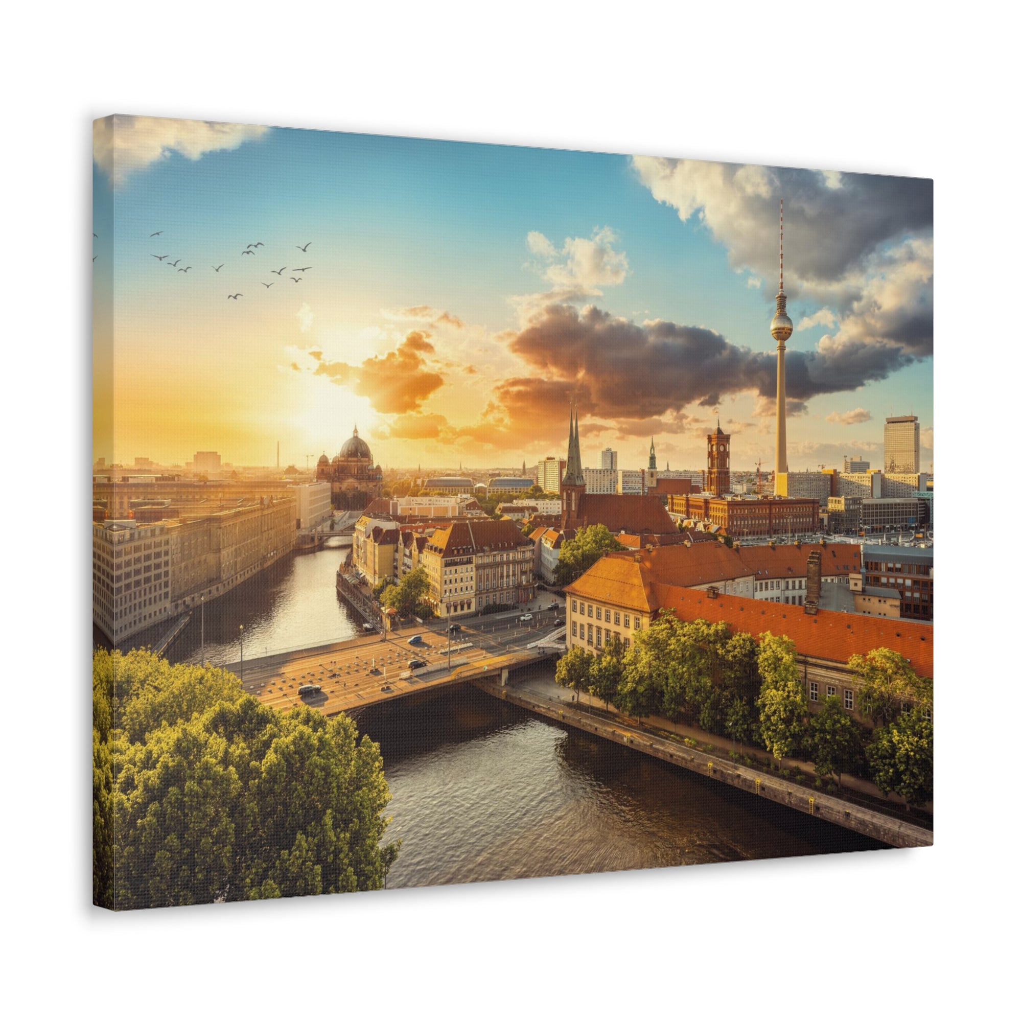 Berlin Daytime Skyline Canvas Artwork High-Quality Breathtaking Stunning Cityscape for Home Decor Ready to Hang-Express Your Love Gifts