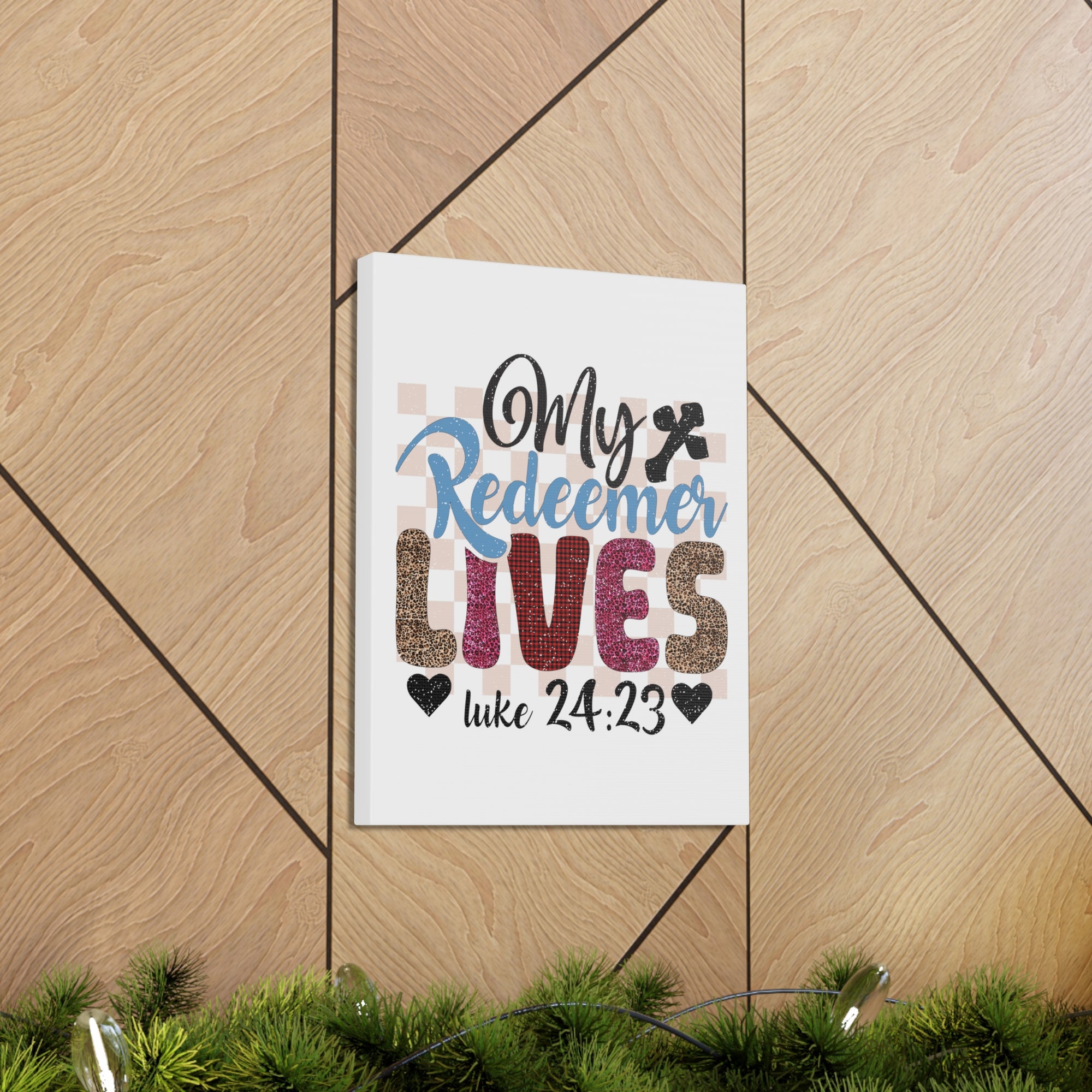 Scripture Walls Luke 24:23 My Redeemer Lives Bible Verse Canvas Christian Wall Art Ready to Hang Unframed-Express Your Love Gifts