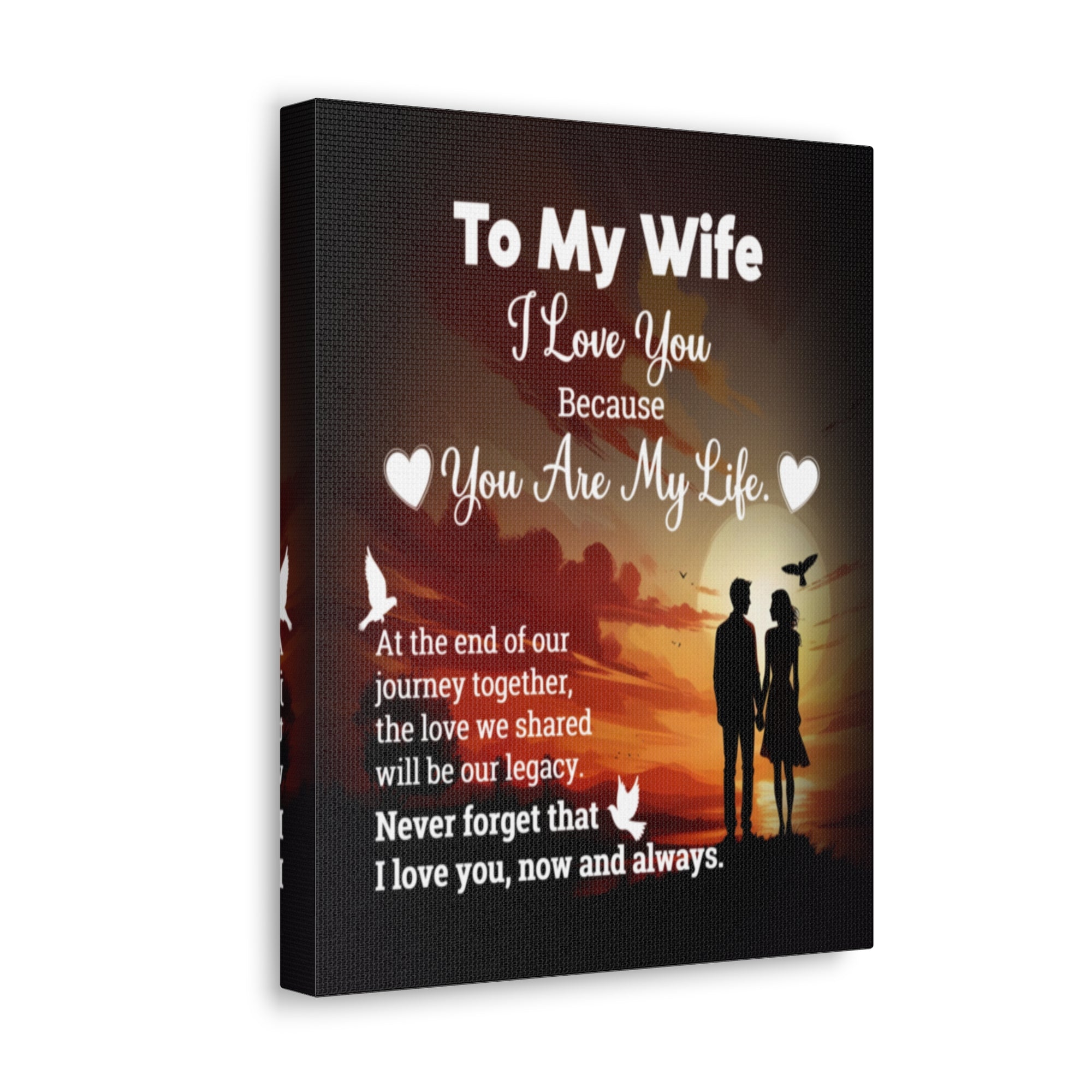 To My Wife Sunset Romance Canvas Wall Art - Heartfelt Gift of Love & Legacy-Express Your Love Gifts