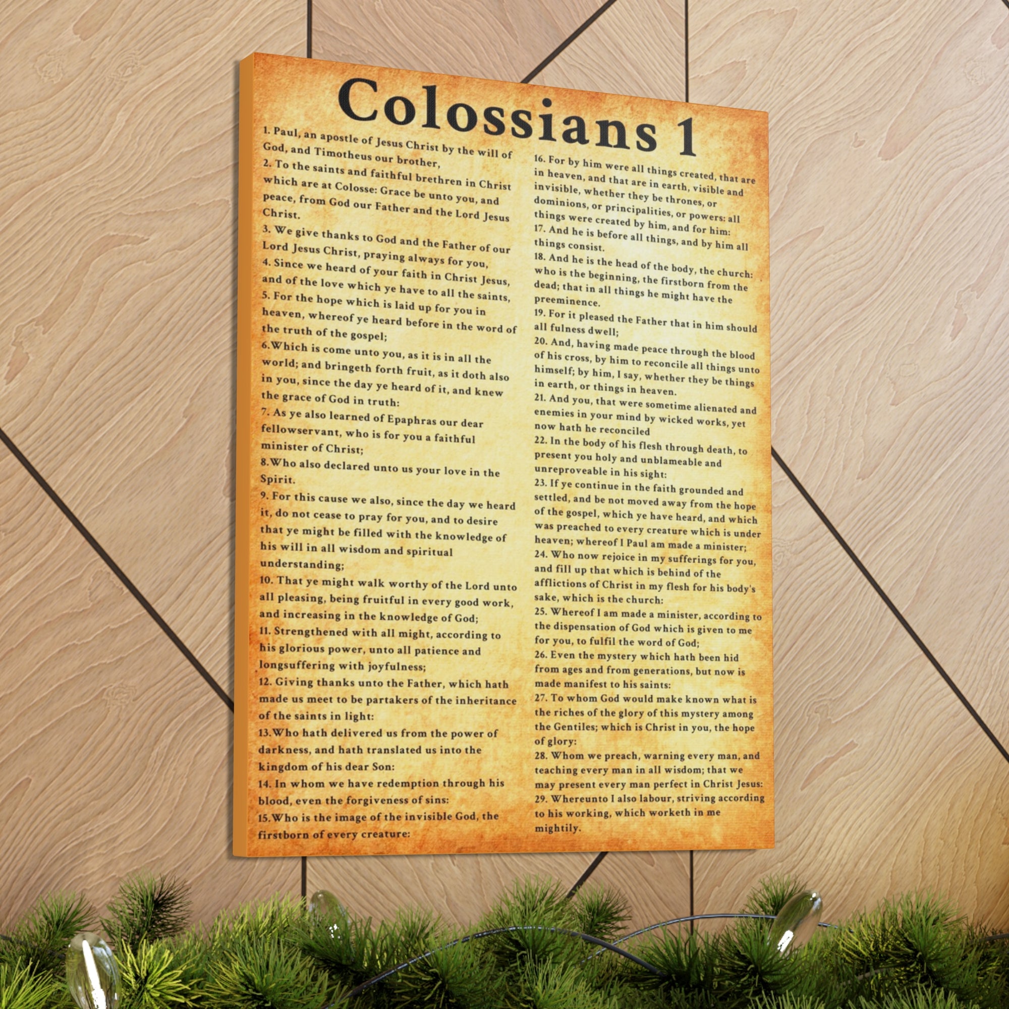 Scripture Walls Colossians 1 Gold Bible Verse Canvas Christian Wall Art Ready to Hang Unframed-Express Your Love Gifts