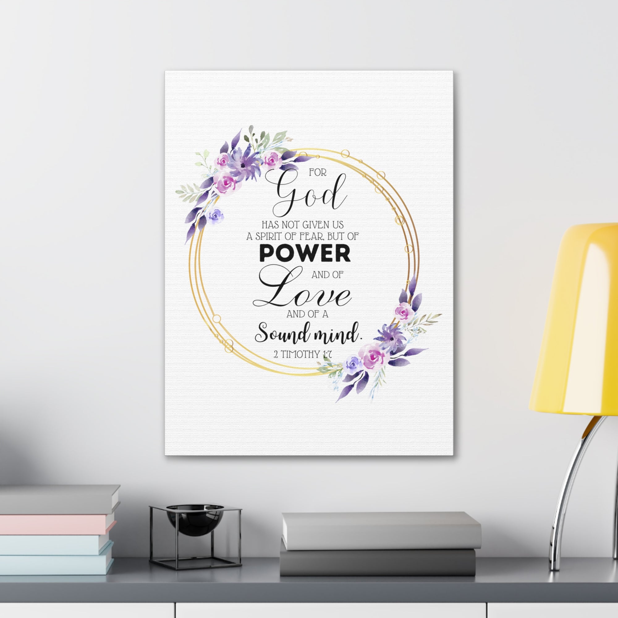 Scripture Walls 2 Timothy 1:7 Power Bible Verse Canvas Christian Wall Art Ready to Hang Unframed-Express Your Love Gifts