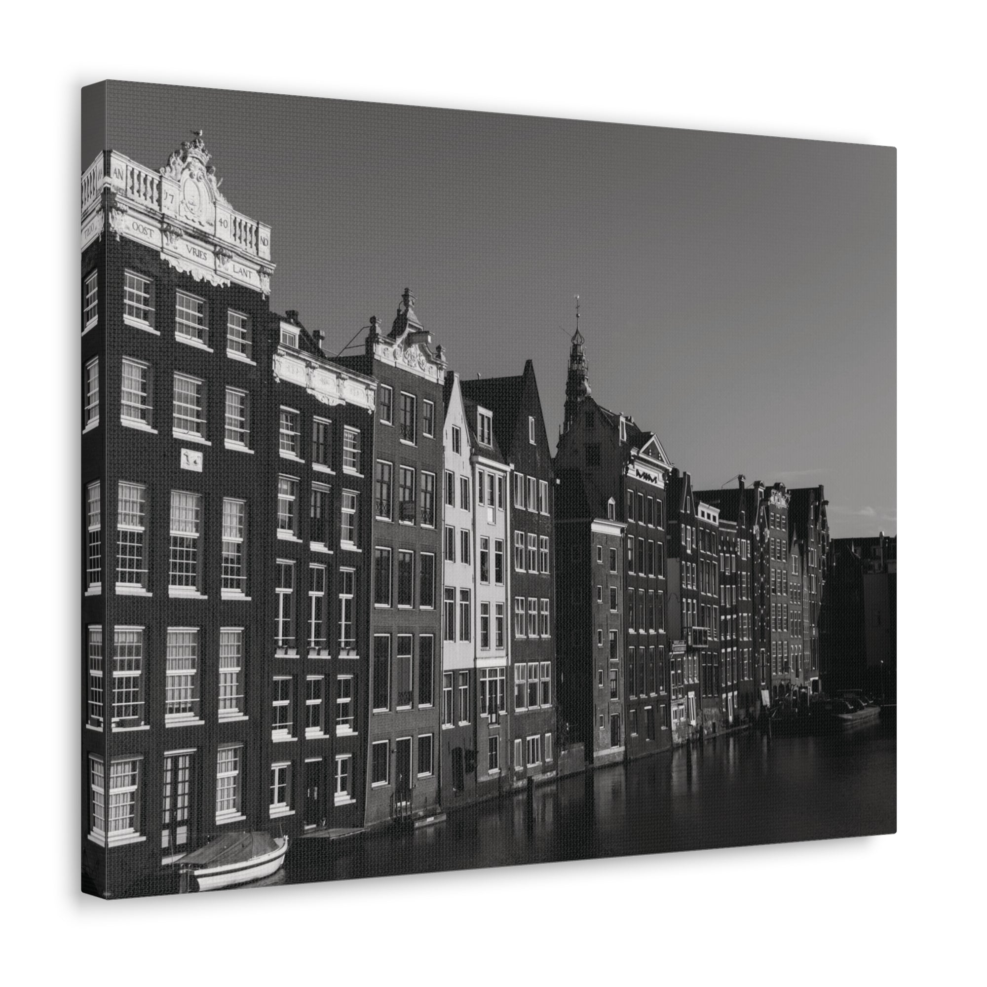 Amsterdam Black And White Skyline Canvas Artwork High-Quality Breathtaking Stunning Cityscape for Home Decor Ready to Hang-Express Your Love Gifts