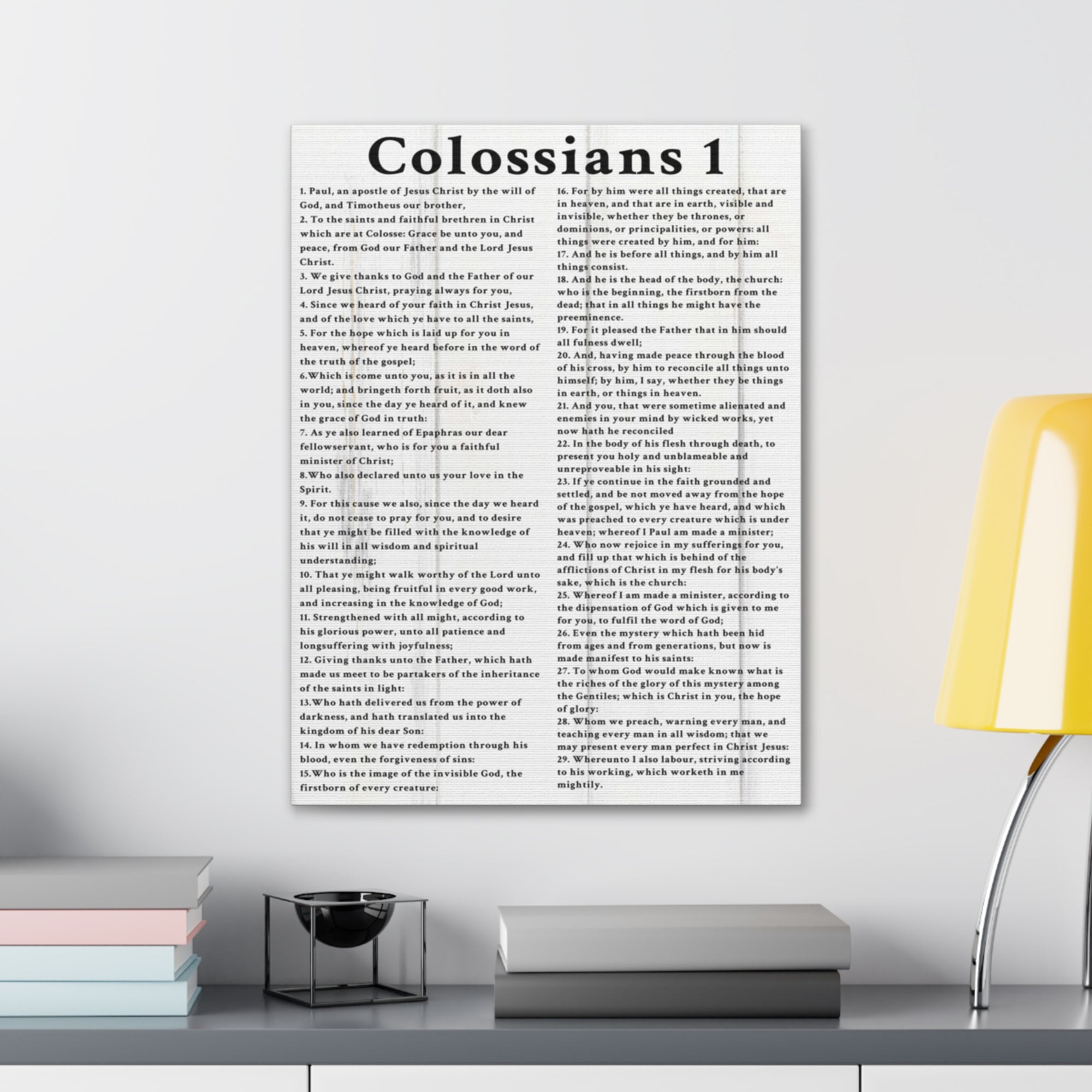 Scripture Walls Colossians 1 White Bible Verse Canvas Christian Wall Art Ready to Hang Unframed-Express Your Love Gifts