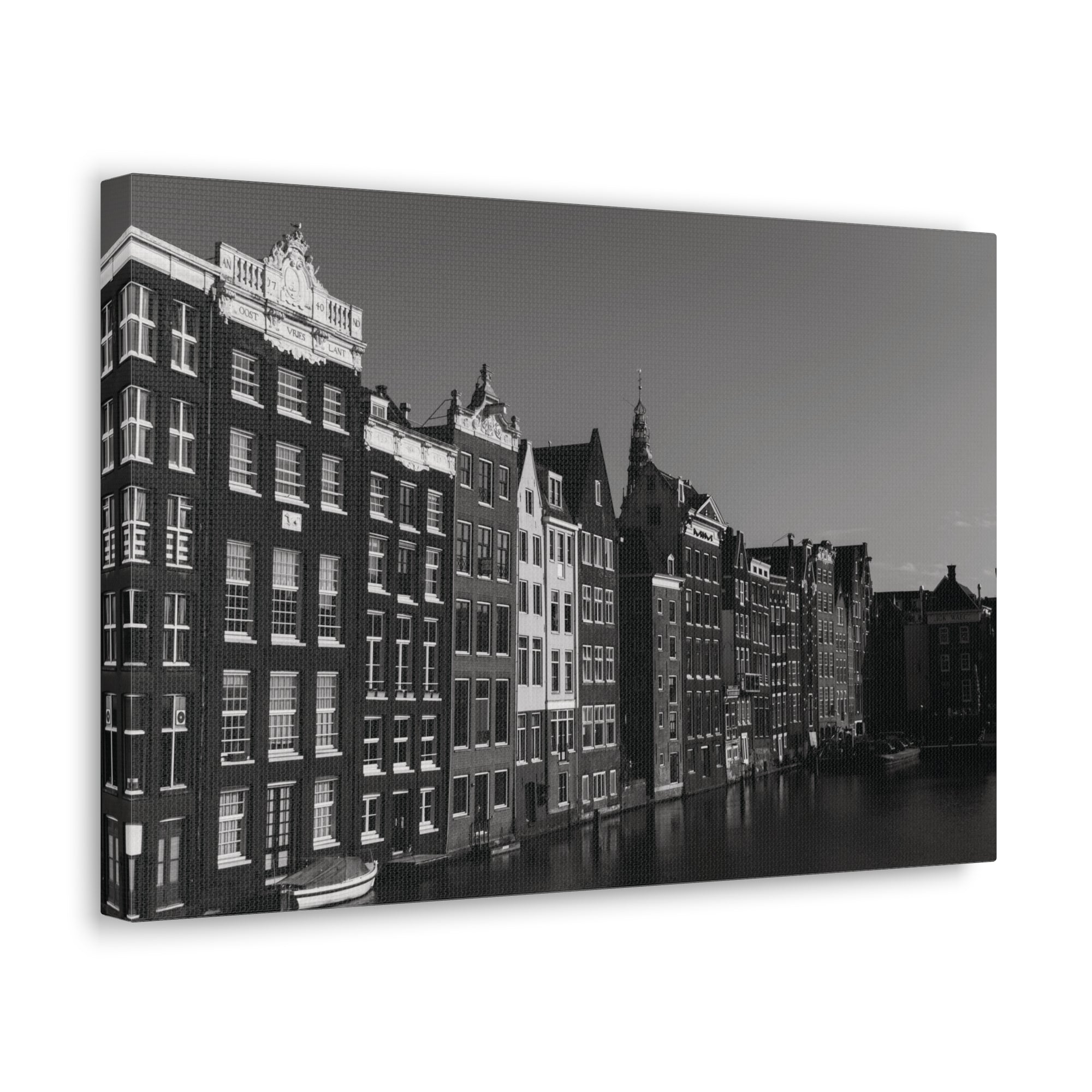 Amsterdam Black And White Skyline Canvas Artwork High-Quality Breathtaking Stunning Cityscape for Home Decor Ready to Hang-Express Your Love Gifts