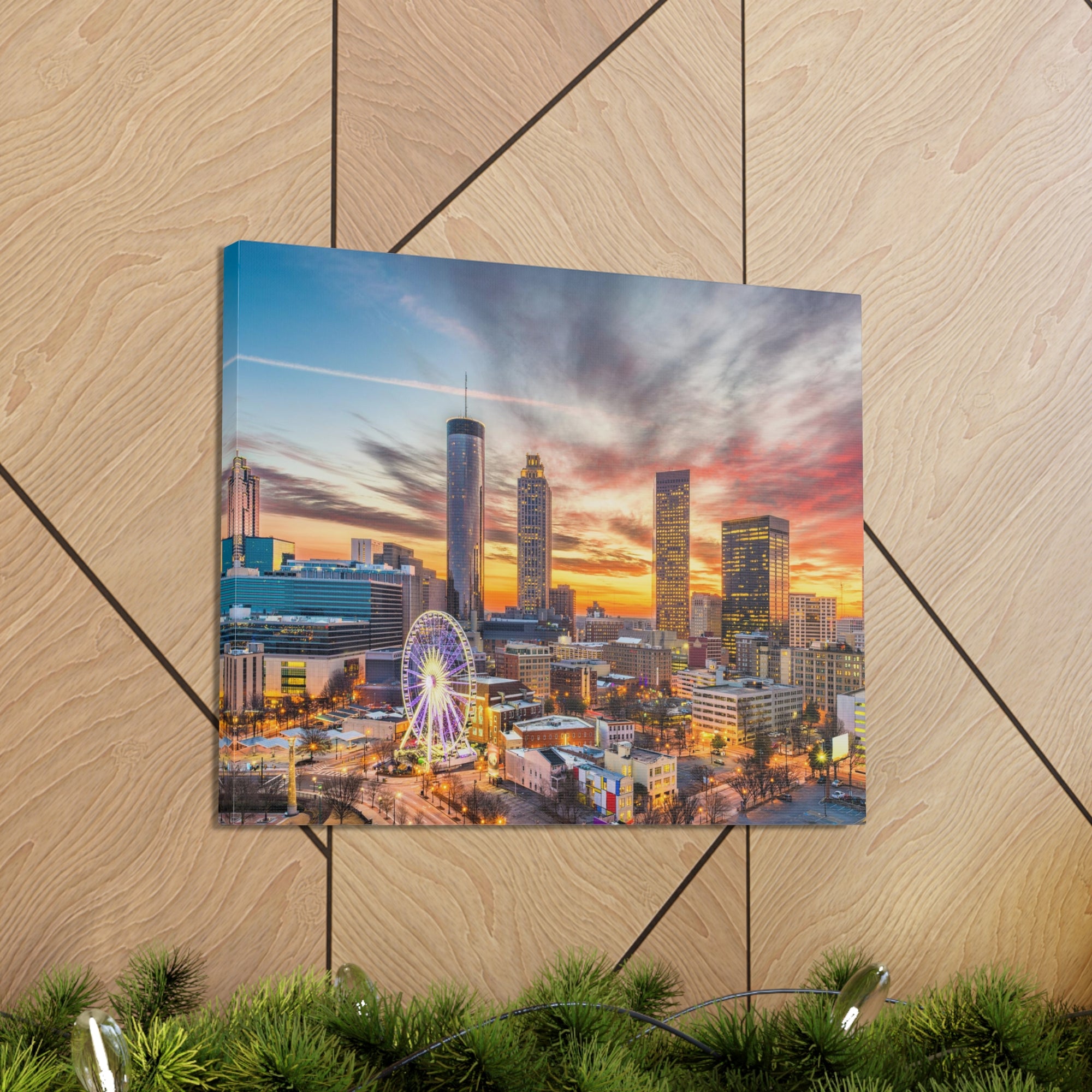 Atlanta Daytime Skyline Canvas Artwork High-Quality Breathtaking Stunning Cityscape for Home Decor Ready to Hang-Express Your Love Gifts