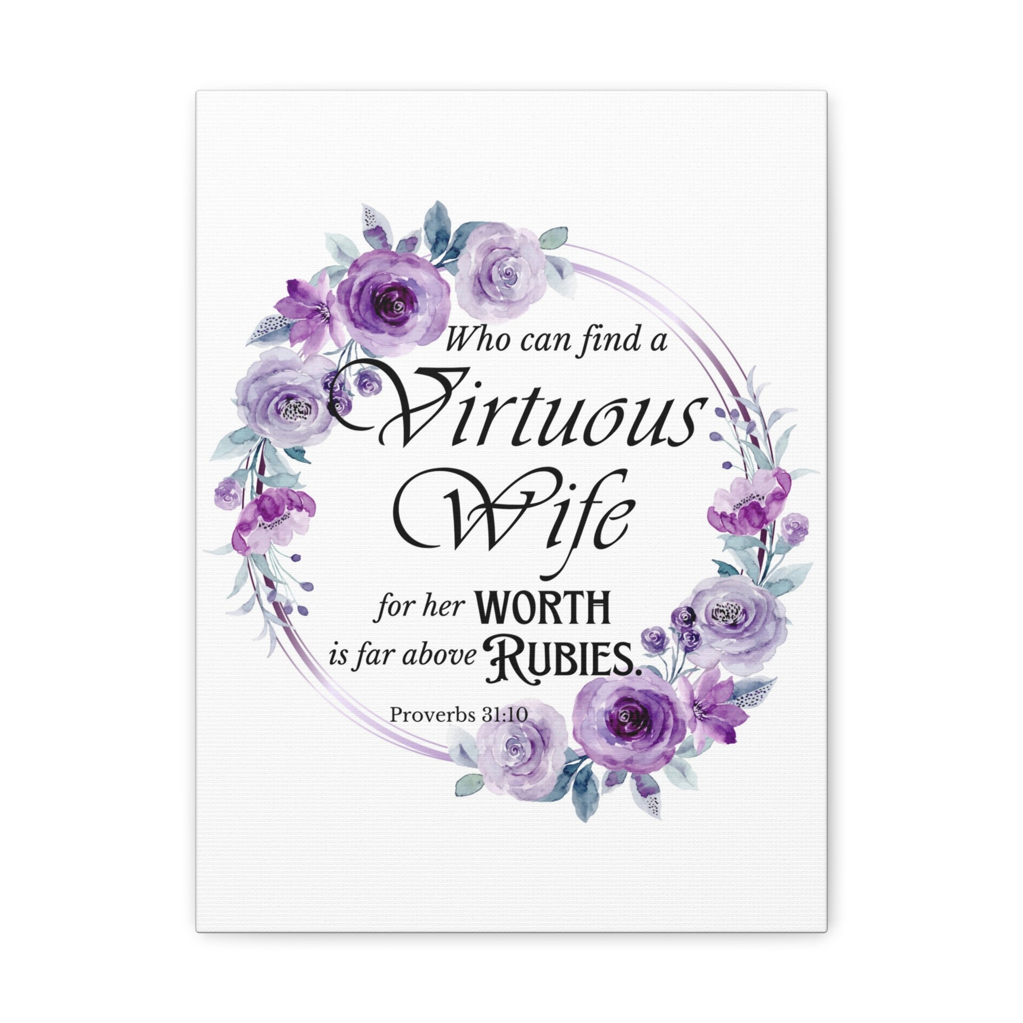 Scripture Walls Proverbs 31:10 A Virtuous Wife Bible Verse Canvas Christian Wall Art Ready to Hang Unframed-Express Your Love Gifts