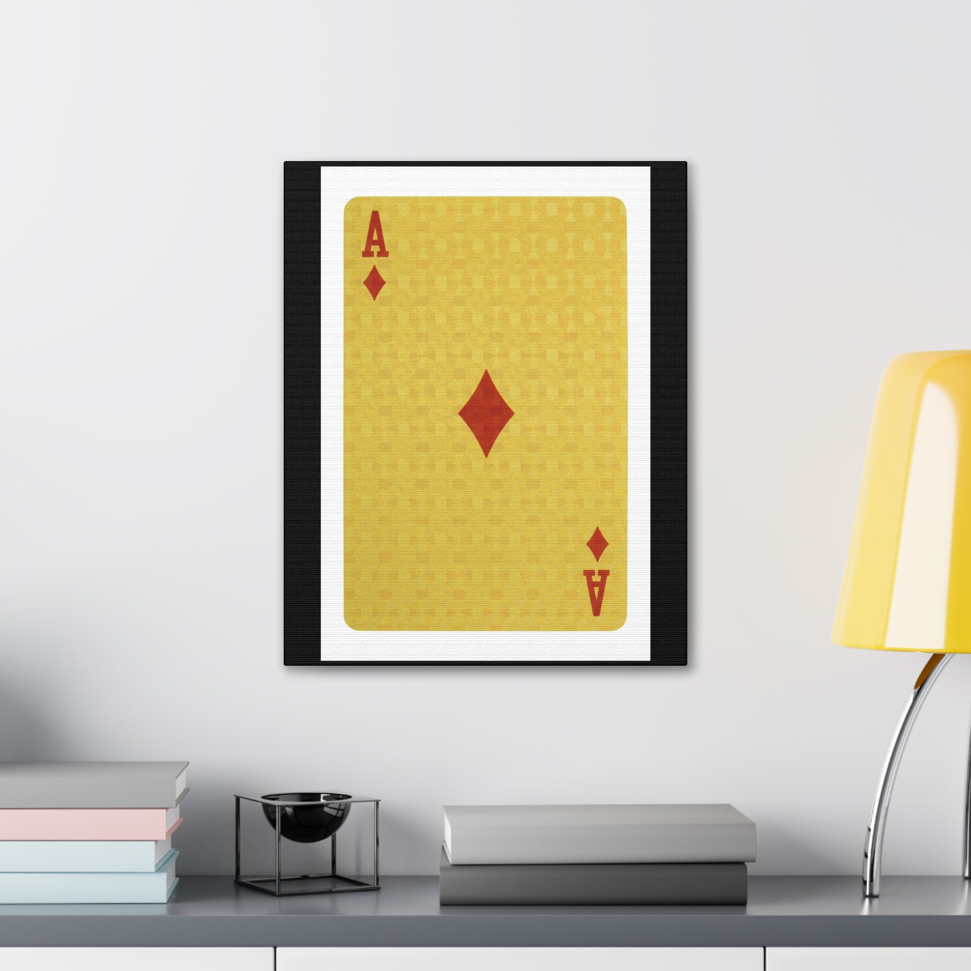 Ace Of Diamonds Isolated White Background Playing Card Canvas Wall Art for Home Decor Ready-to-Hang-Express Your Love Gifts