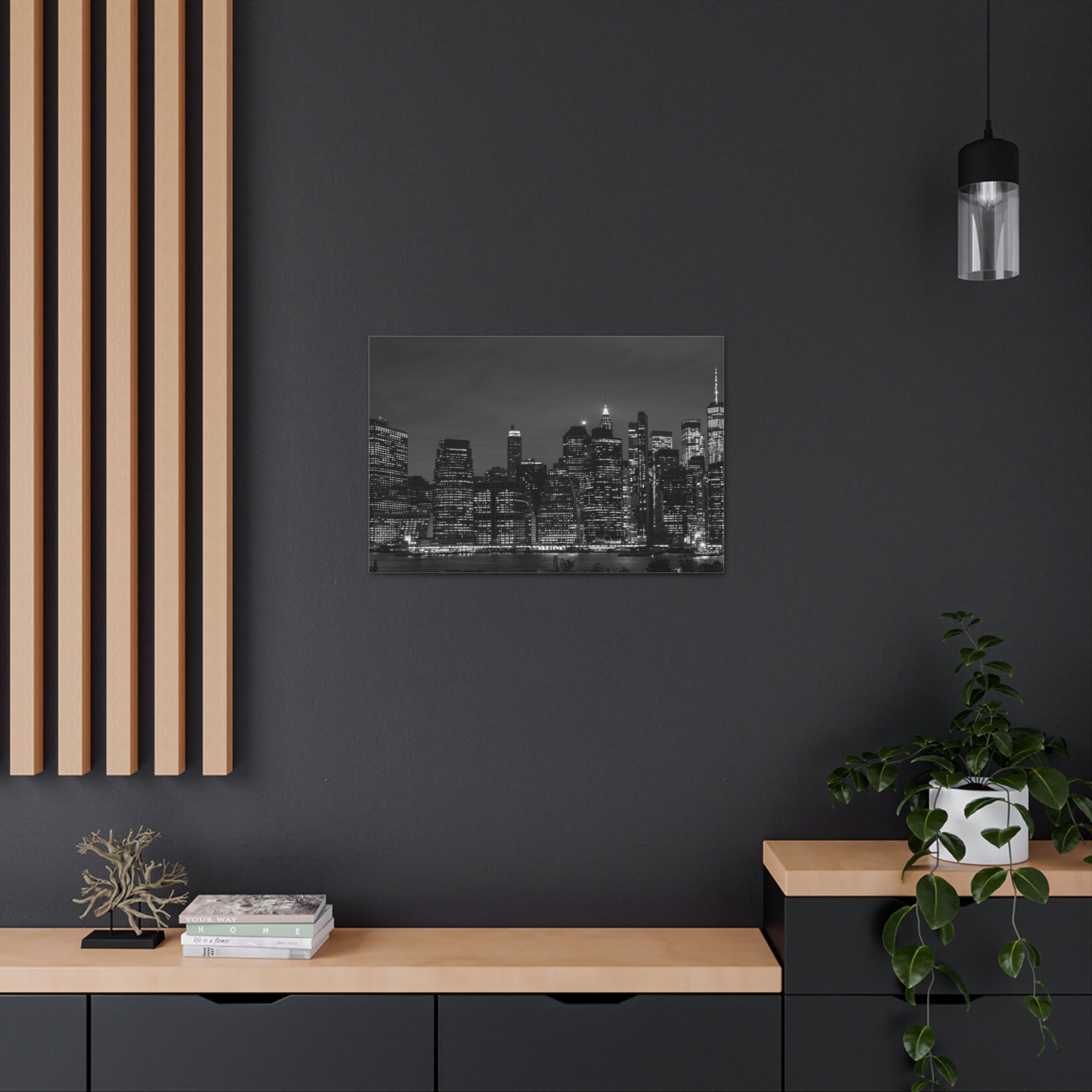 Brooklyn Black And White Skyline Canvas Artwork High-Quality Breathtaking Stunning Cityscape for Home Decor Ready to Hang-Express Your Love Gifts