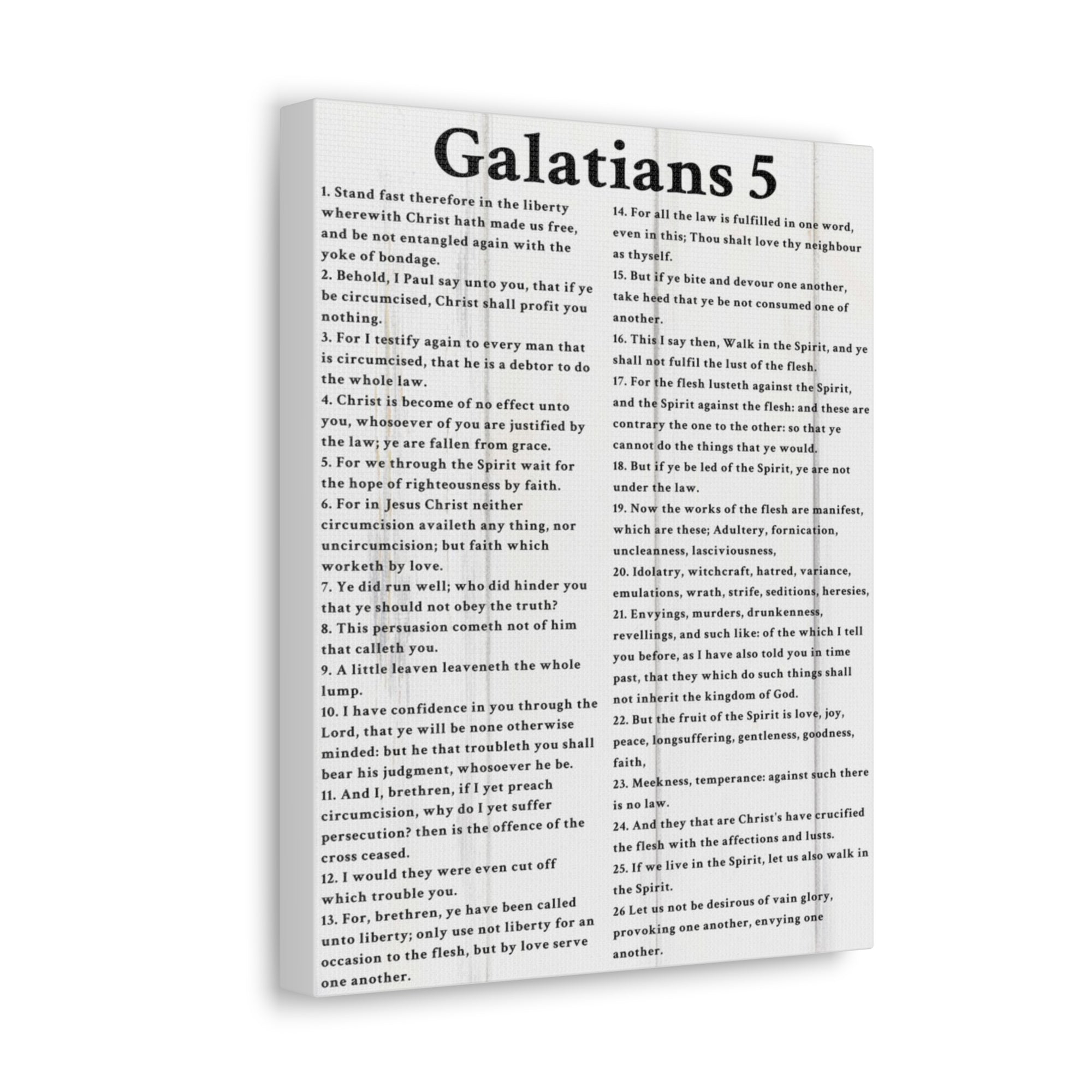 Scripture Walls Galatians 5 Fruit of the Spirit White Bible Verse Canvas Christian Wall Art Ready to Hang Unframed-Express Your Love Gifts