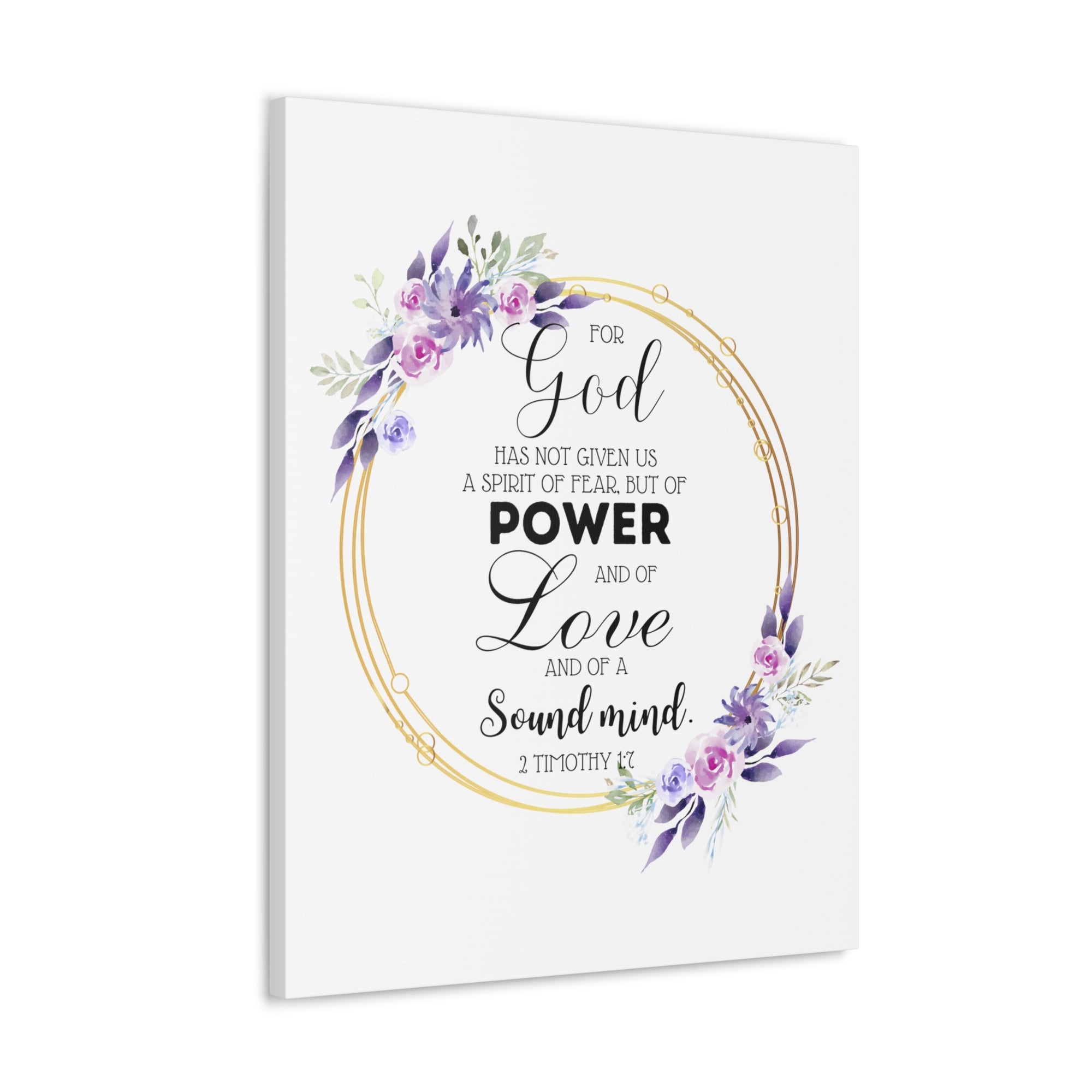 Scripture Walls 2 Timothy 1:7 Power Bible Verse Canvas Christian Wall Art Ready to Hang Unframed-Express Your Love Gifts