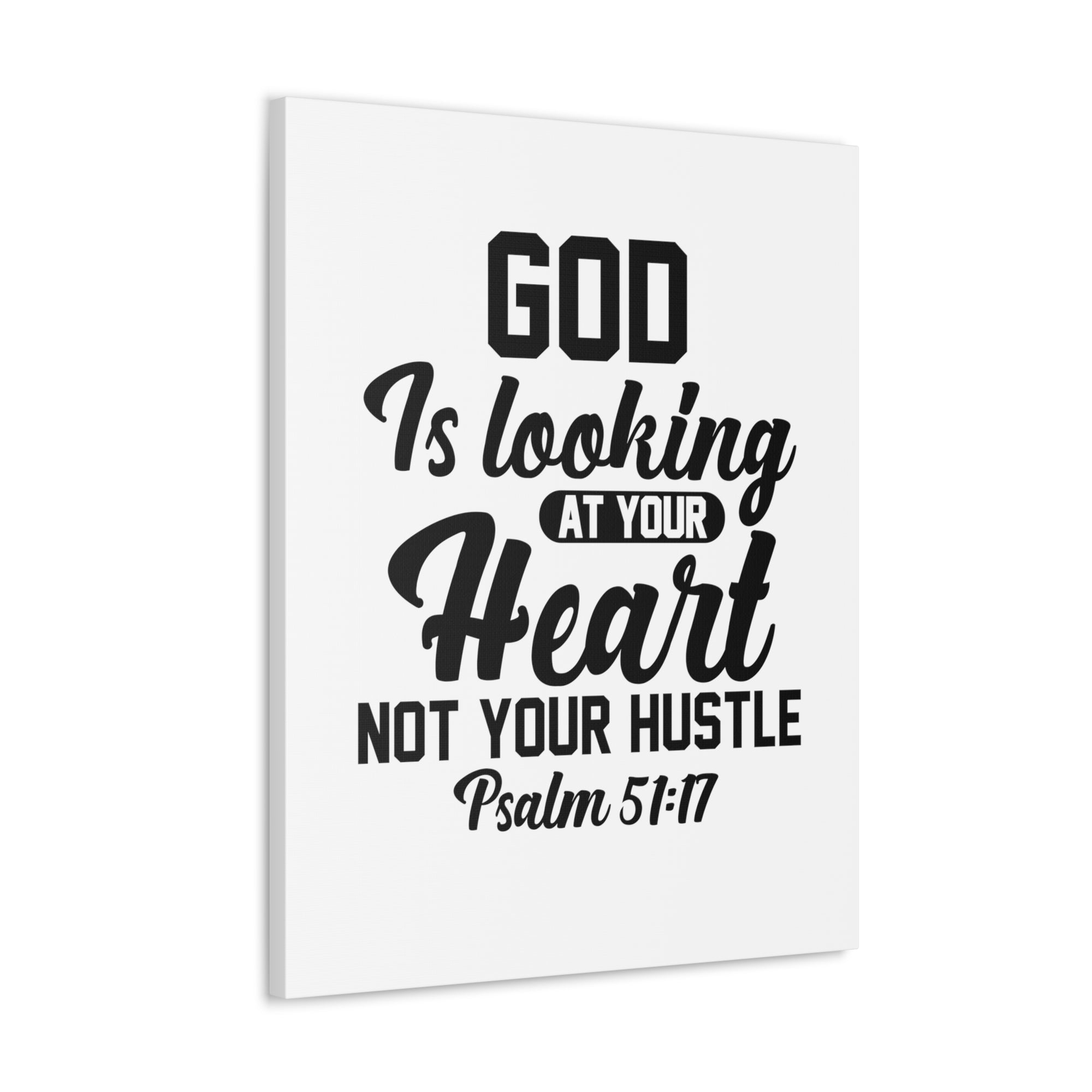 Scripture Walls Psalm 51:17 God is Looking at Your Heart Bible Verse Canvas Christian Wall Art Ready to Hang Unframed-Express Your Love Gifts