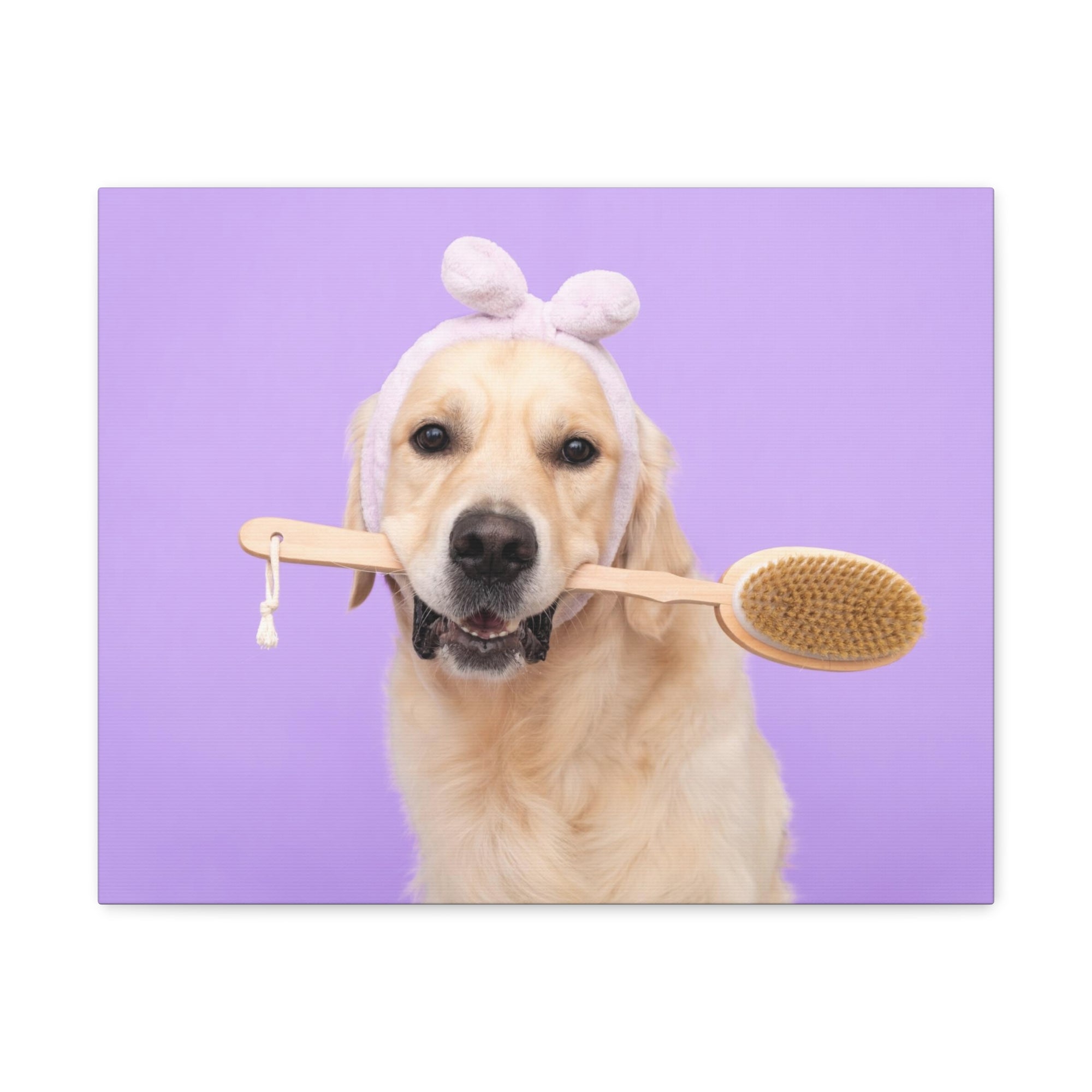 Funny Golden Retriever Bathee Canvas Wall Art for Home Decor Ready-to-Hang-Express Your Love Gifts