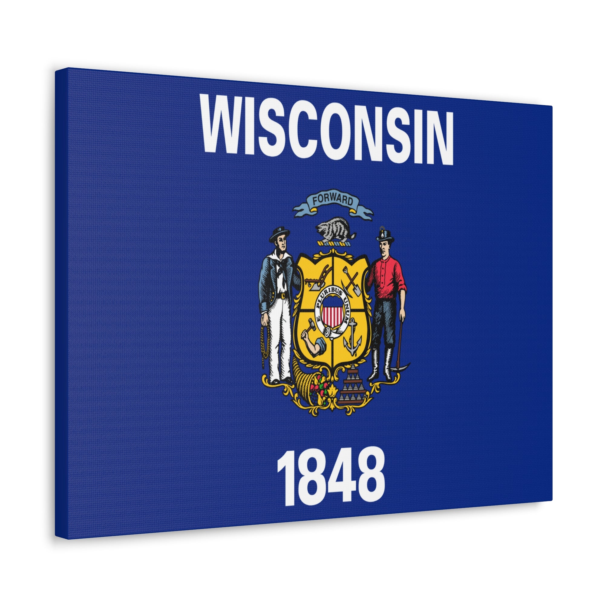 Wisconsin Stage Flag Canvas Vibrant Wall Art Unframed Home Decor-Express Your Love Gifts