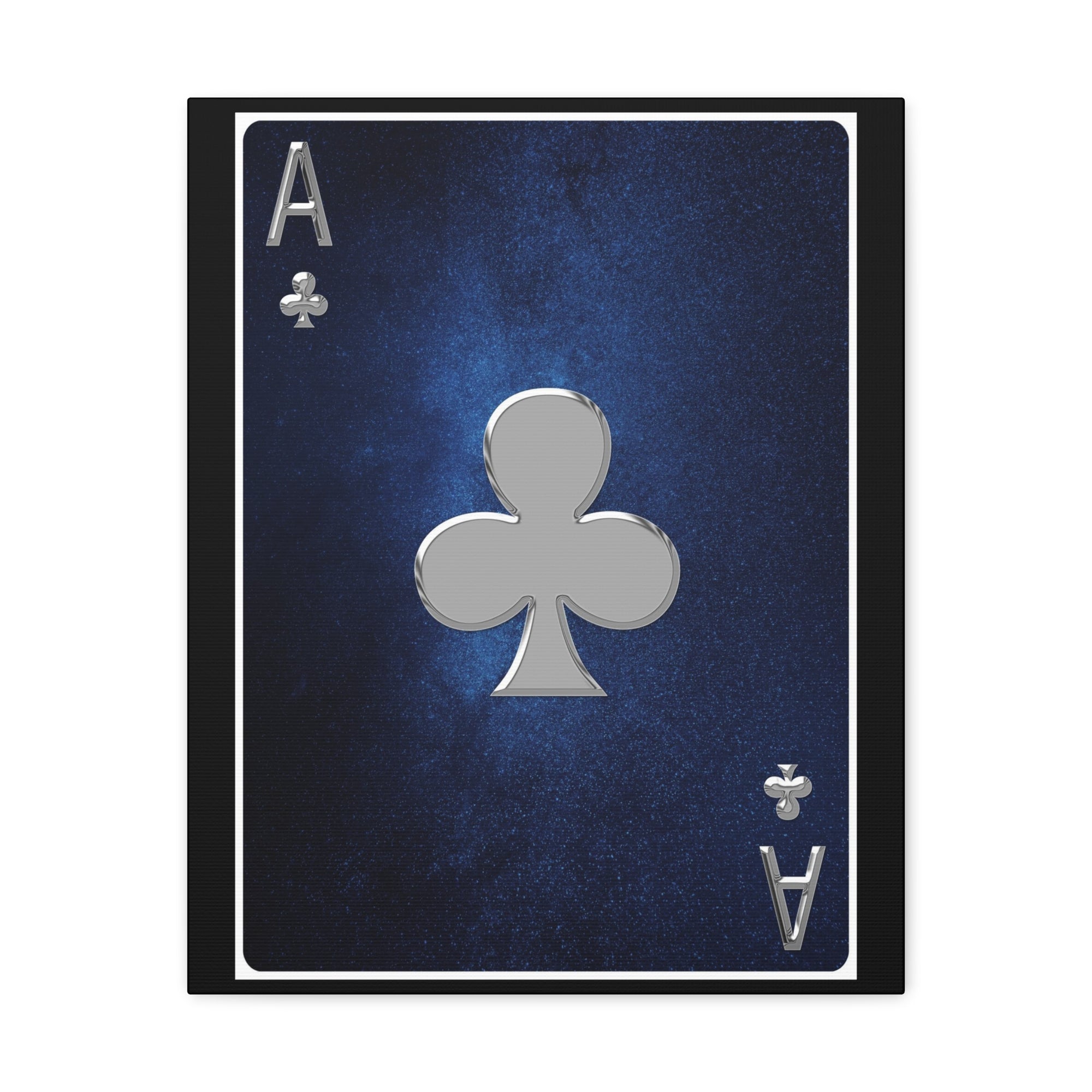 Ace Of Clubs Space Background Playing Card Canvas Wall Art for Home Decor Ready-to-Hang-Express Your Love Gifts