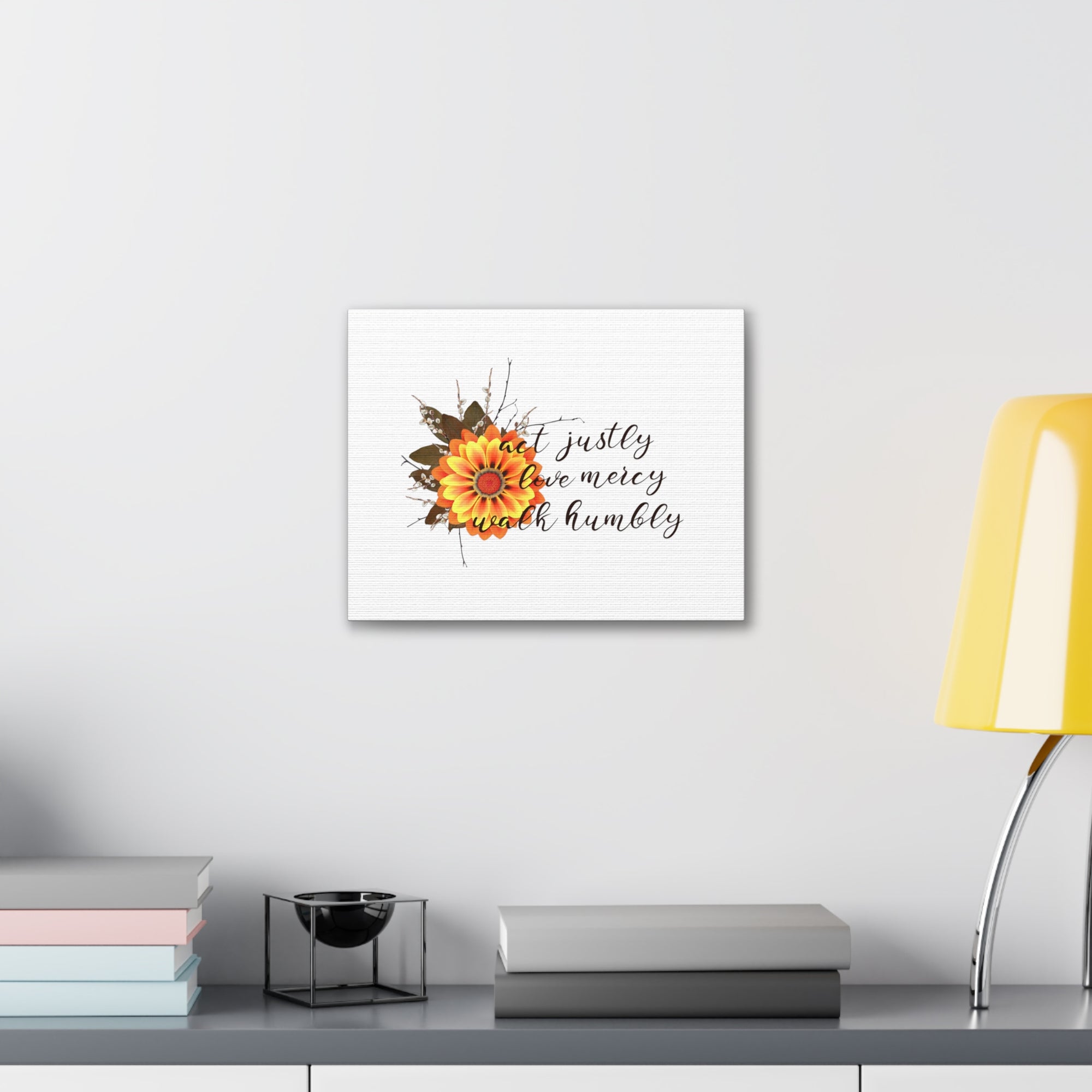 Scripture Walls Micah 6:8 Act Justly Sunflower Bible Verse Canvas Christian Wall Art Ready to Hang Unframed-Express Your Love Gifts