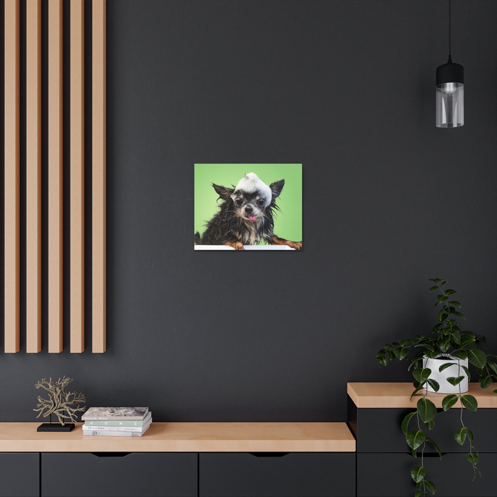 Funny Chihuahua Bath Canvas Wall Art for Home Decor Ready-to-Hang-Express Your Love Gifts