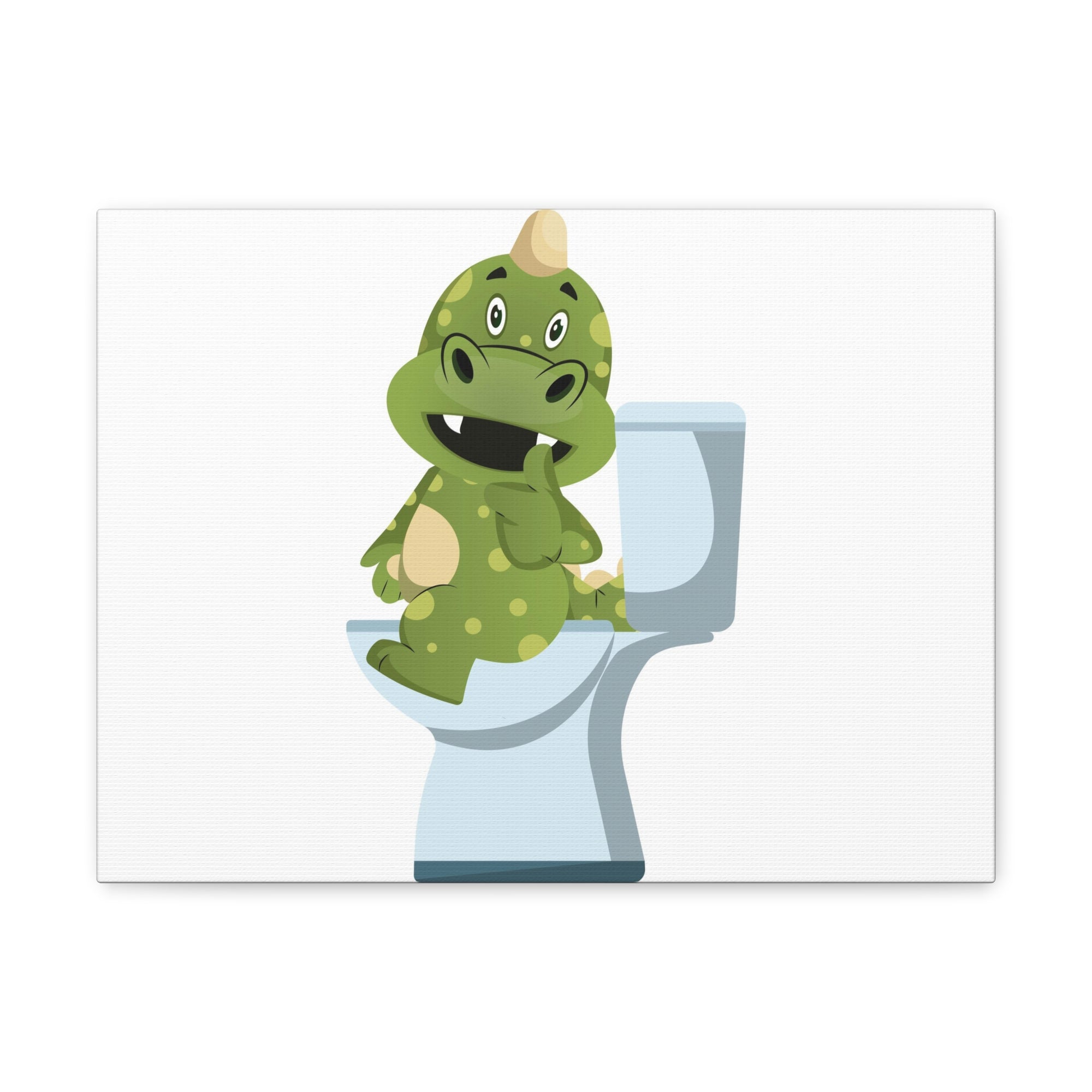 Green Dragon Sitting On Toilet Funny Canvas Wall Art for Home Decor Ready-to-Hand-Express Your Love Gifts