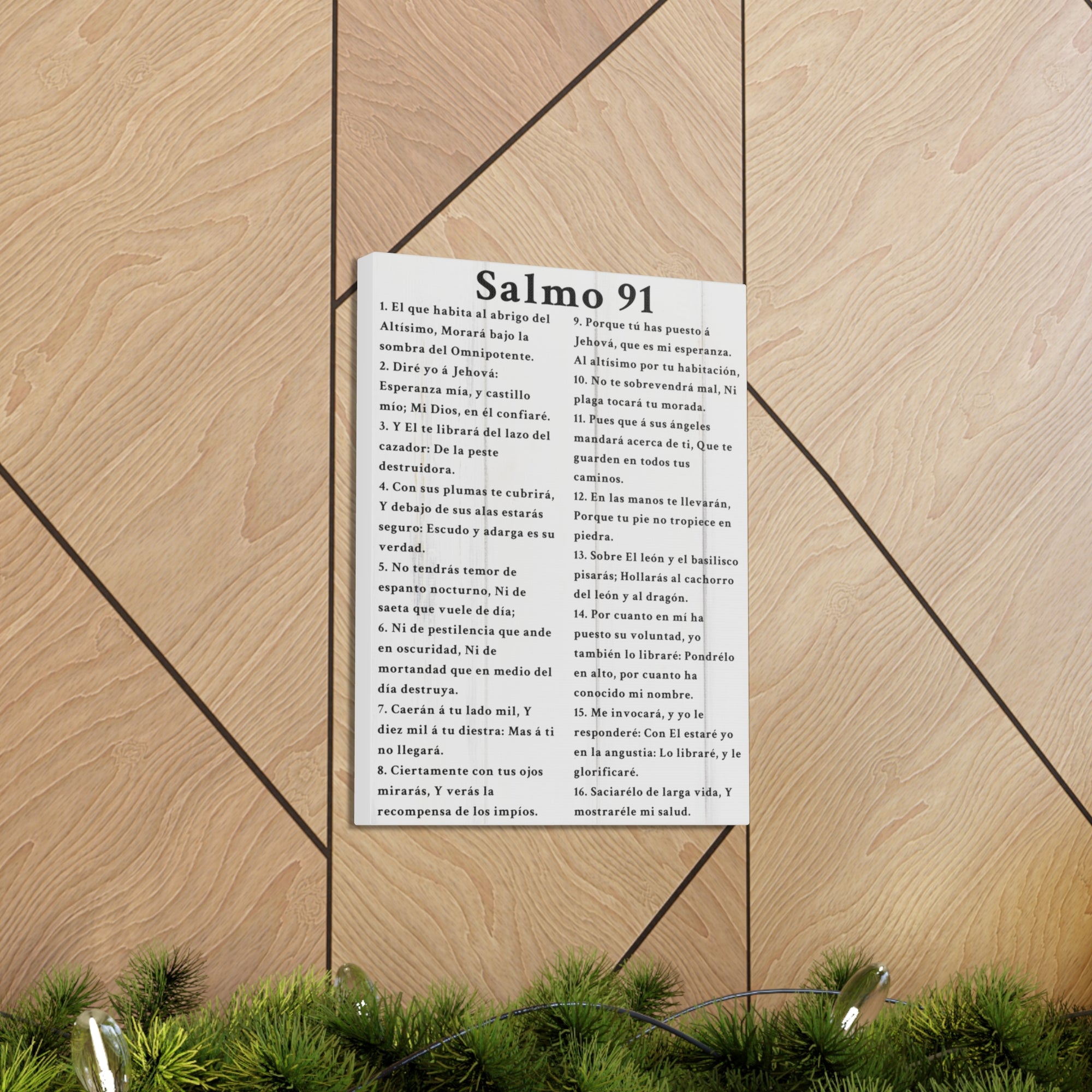 Scripture Walls Salmo 91 Wood Psalm 91 SpanishBible Chapter Canvas Christian Wall Art Ready to Hang Unframed-Express Your Love Gifts