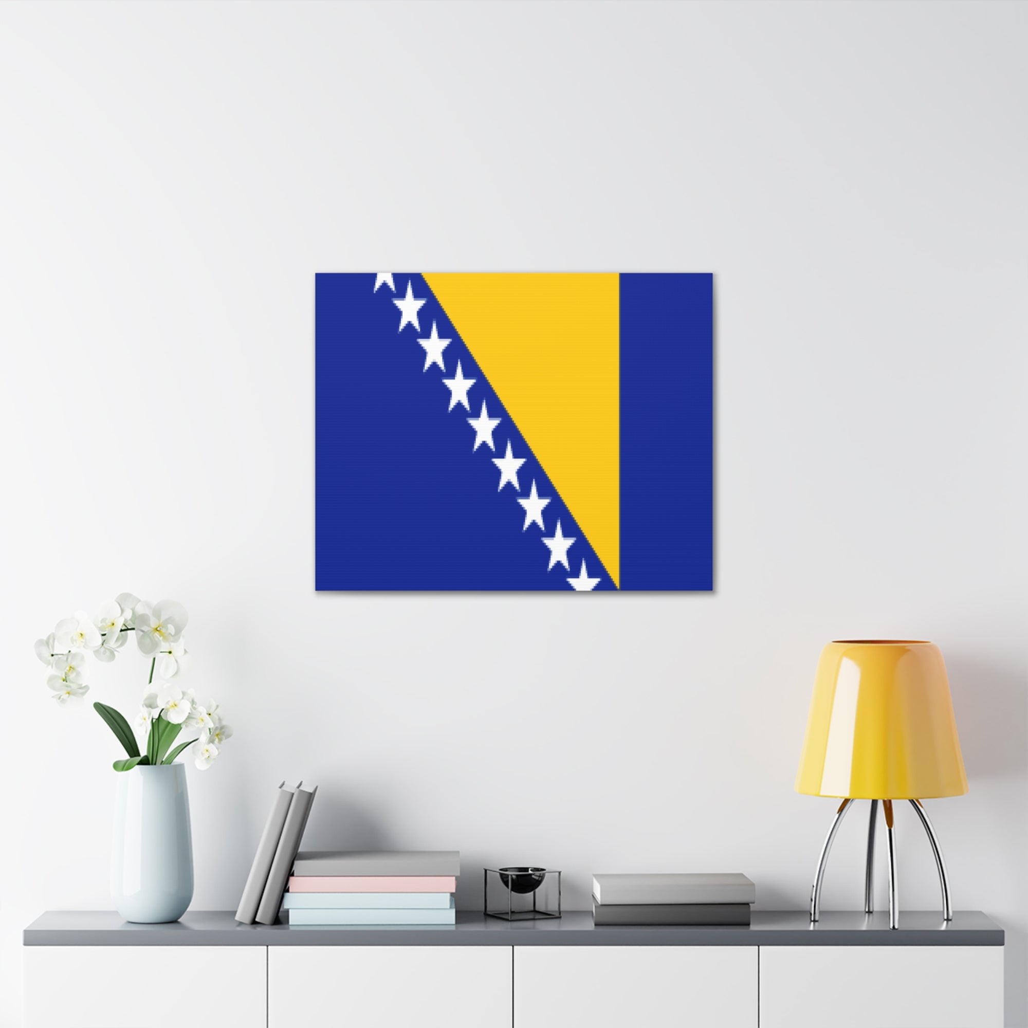 Bosnia and Herzegovina Country Flag Canvas Vibrant Wall Art Unframed Home Decor-Express Your Love Gifts