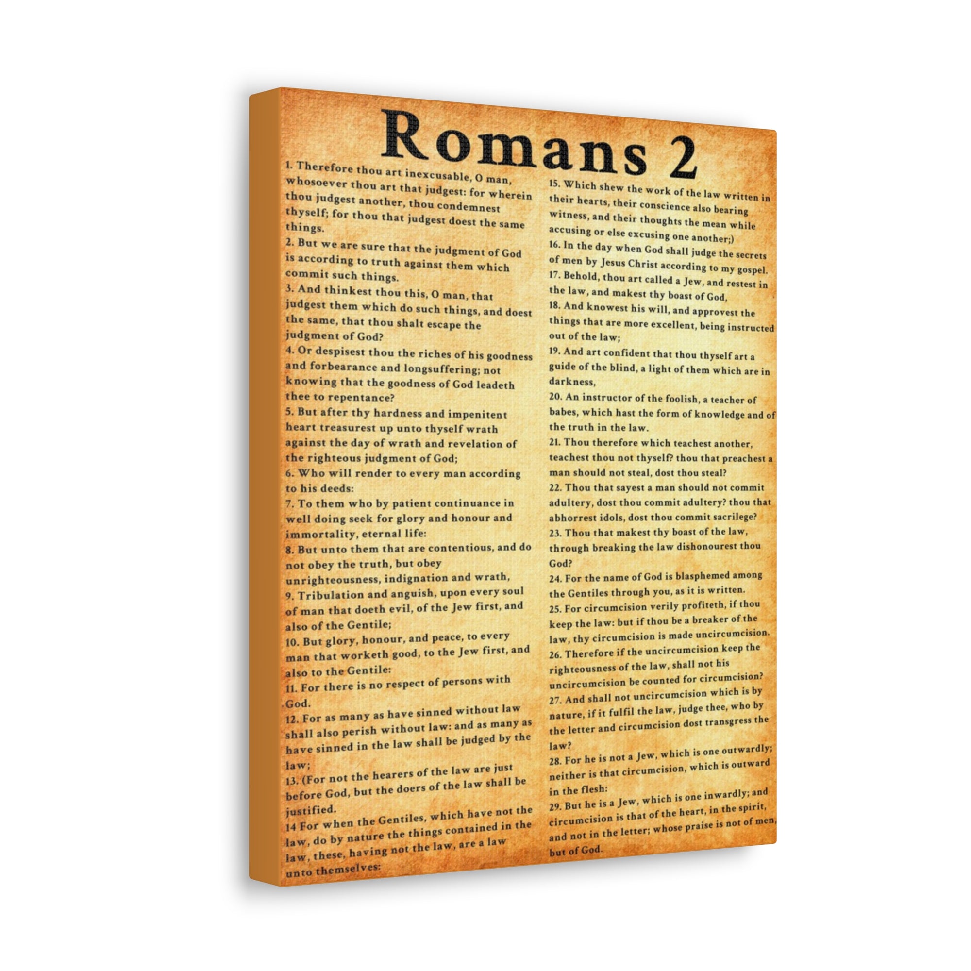 Scripture Walls Romans 2 Gold Bible Verse Canvas Christian Wall Art Ready to Hang Unframed-Express Your Love Gifts