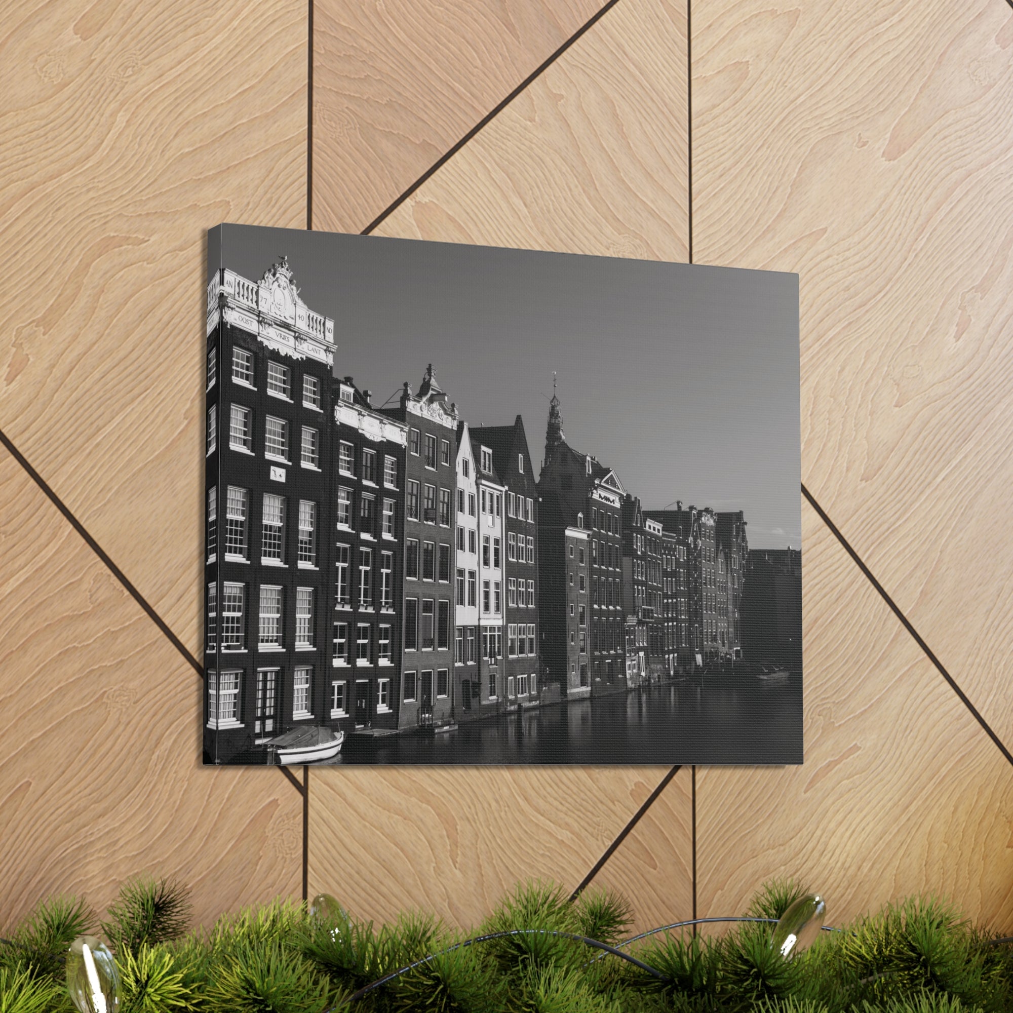 Amsterdam Black And White Skyline Canvas Artwork High-Quality Breathtaking Stunning Cityscape for Home Decor Ready to Hang-Express Your Love Gifts