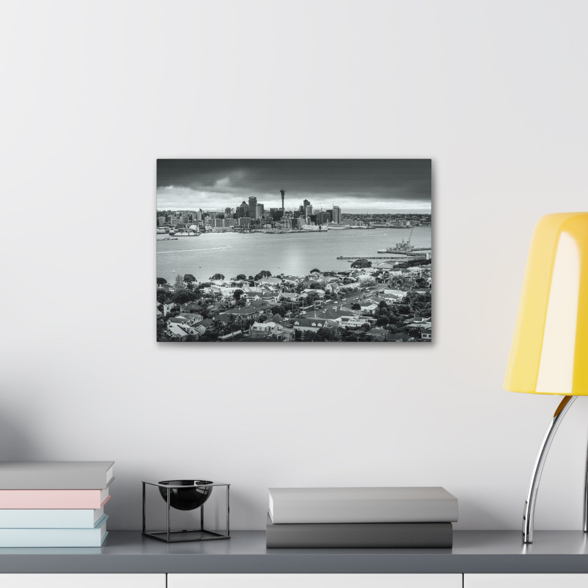 Auckland Black And White Skyline Canvas Artwork High-Quality Breathtaking Stunning Cityscape for Home Decor Ready to Hang-Express Your Love Gifts