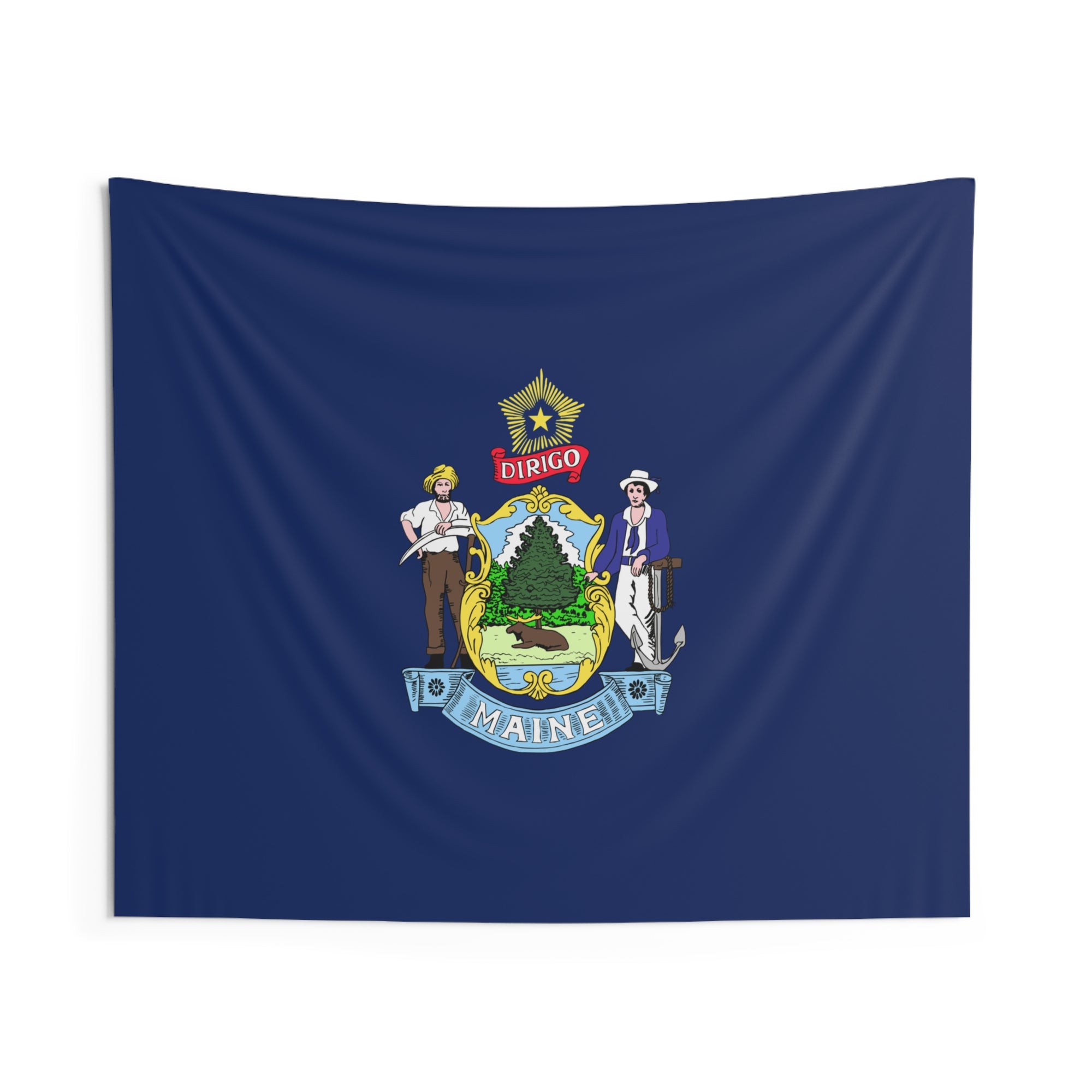 Maine State Flag Wall Hanging Tapestry-Express Your Love Gifts