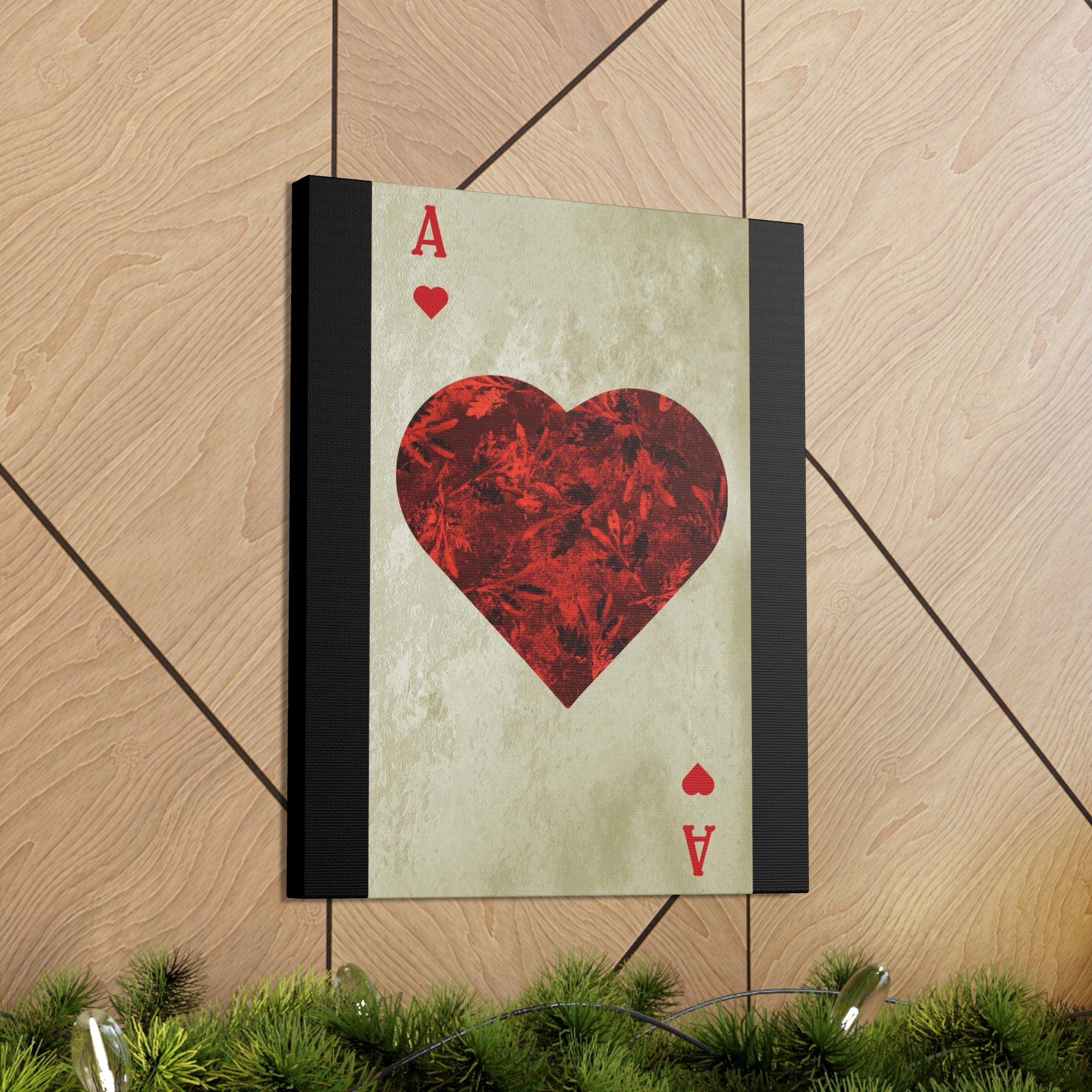 Ace Of Hearts Playing Card Canvas Wall Art for Home Decor Ready-to-Hang-Express Your Love Gifts