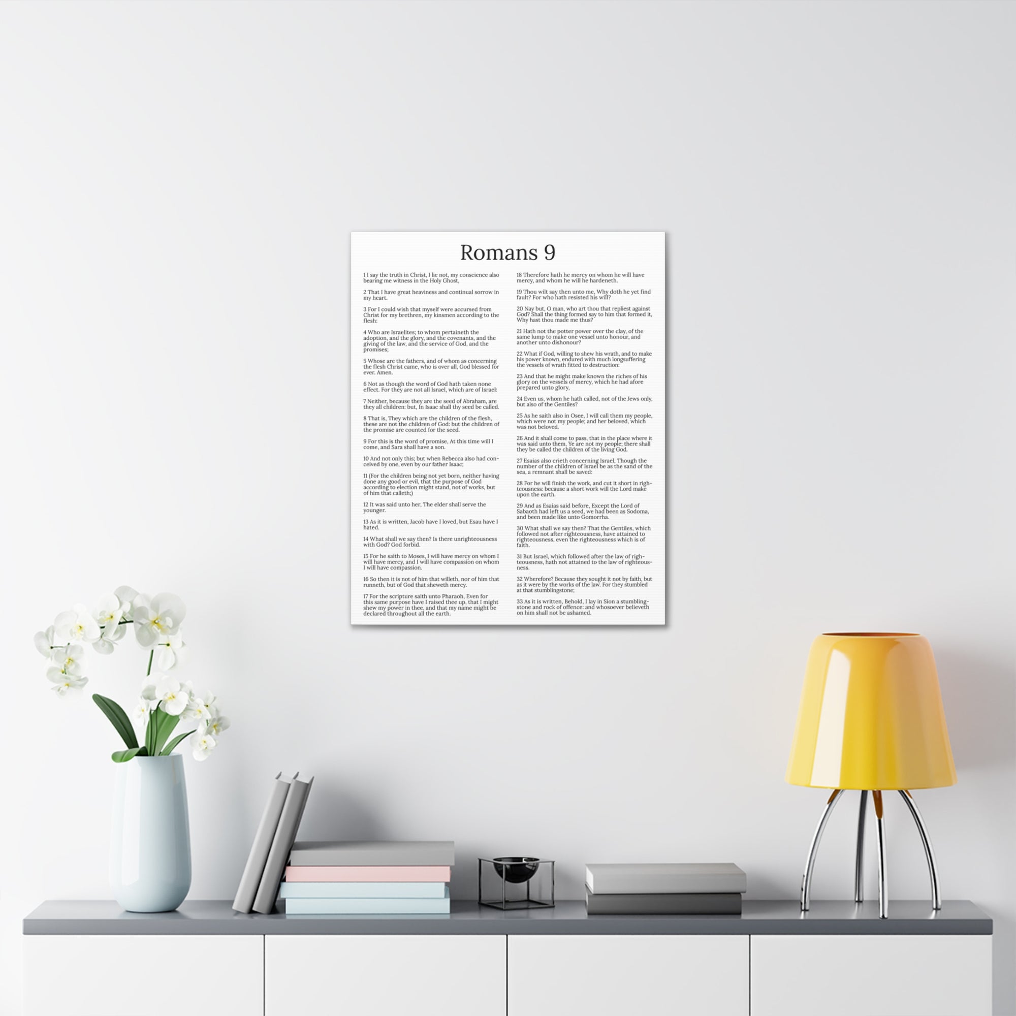 Scripture Walls Romans 9 Chapter White God’s Sovereign Choice Christian Wall Art Print Ready to Hang Unframed-Express Your Love Gifts