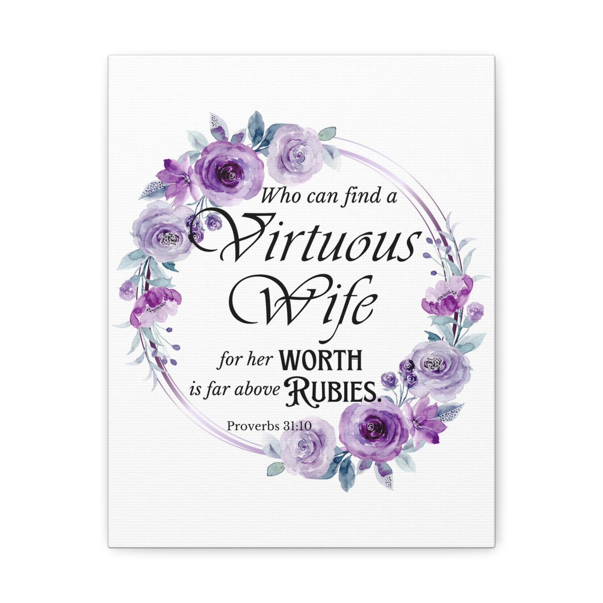 Scripture Walls Proverbs 31:10 A Virtuous Wife Bible Verse Canvas Christian Wall Art Ready to Hang Unframed-Express Your Love Gifts