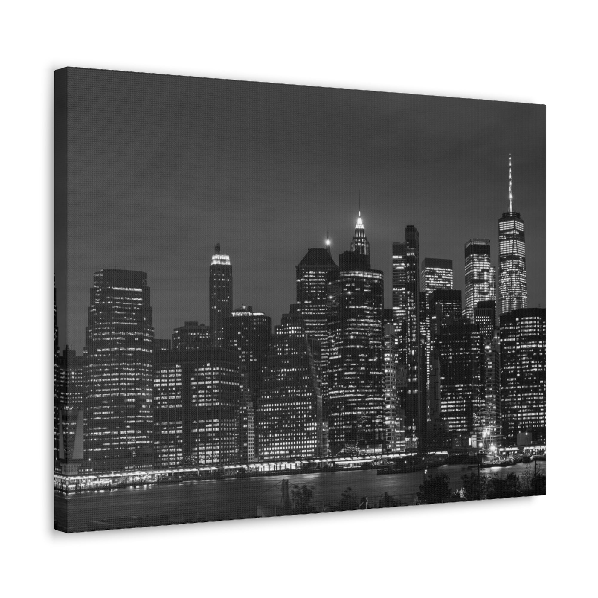 Brooklyn Black And White Skyline Canvas Artwork High-Quality Breathtaking Stunning Cityscape for Home Decor Ready to Hang-Express Your Love Gifts