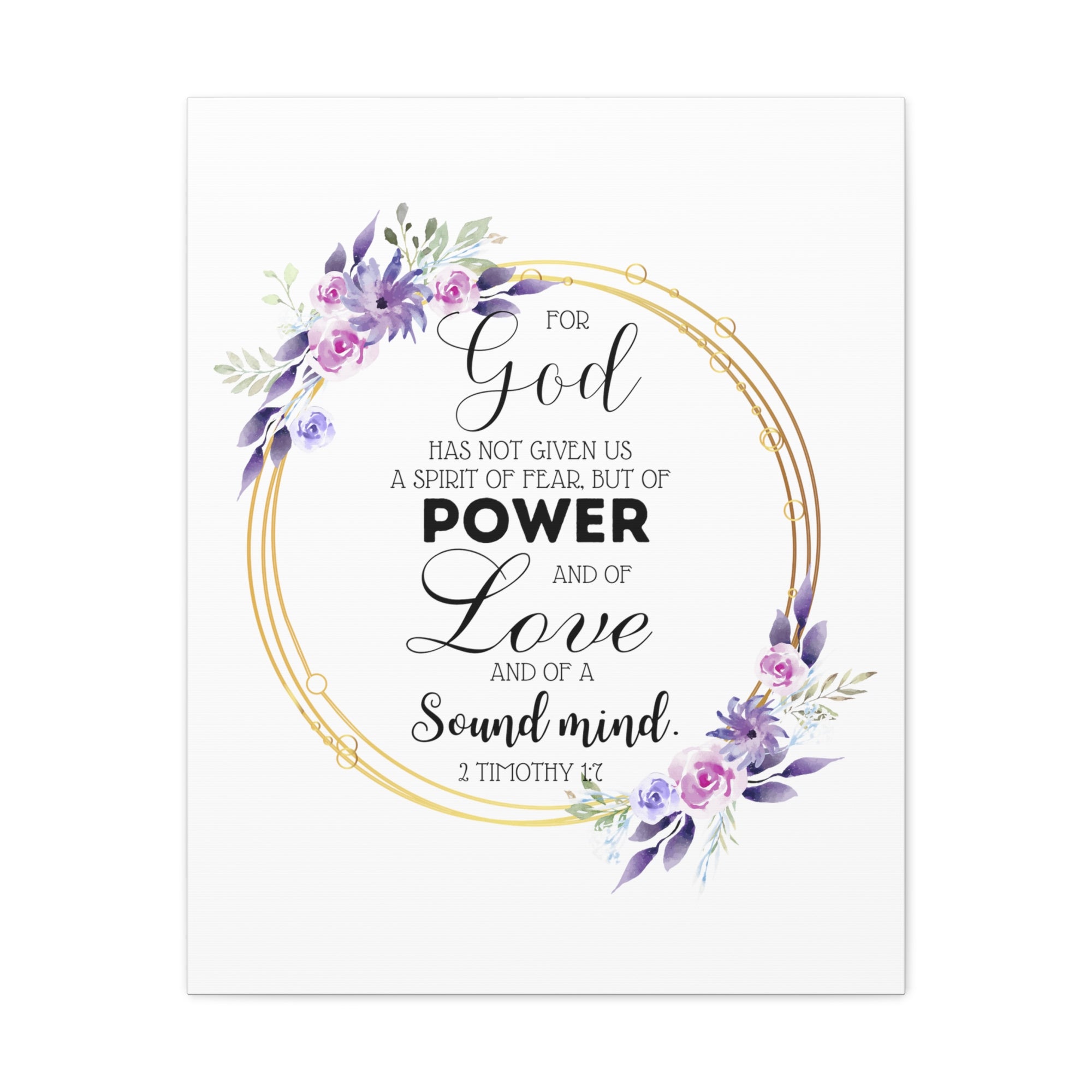 Scripture Walls 2 Timothy 1:7 Power Bible Verse Canvas Christian Wall Art Ready to Hang Unframed-Express Your Love Gifts