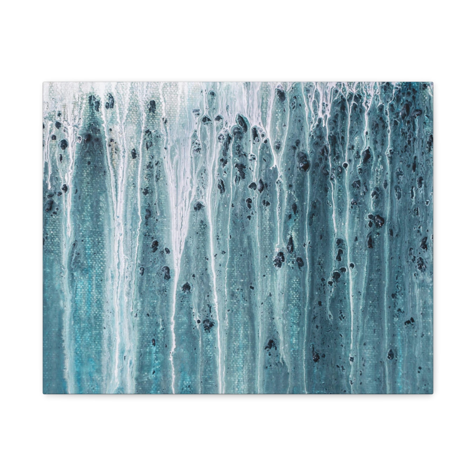 Blue Rain Abstract Acrylic Painting Canvas Wall Art for Home Decor Ready-to-Hang-Express Your Love Gifts