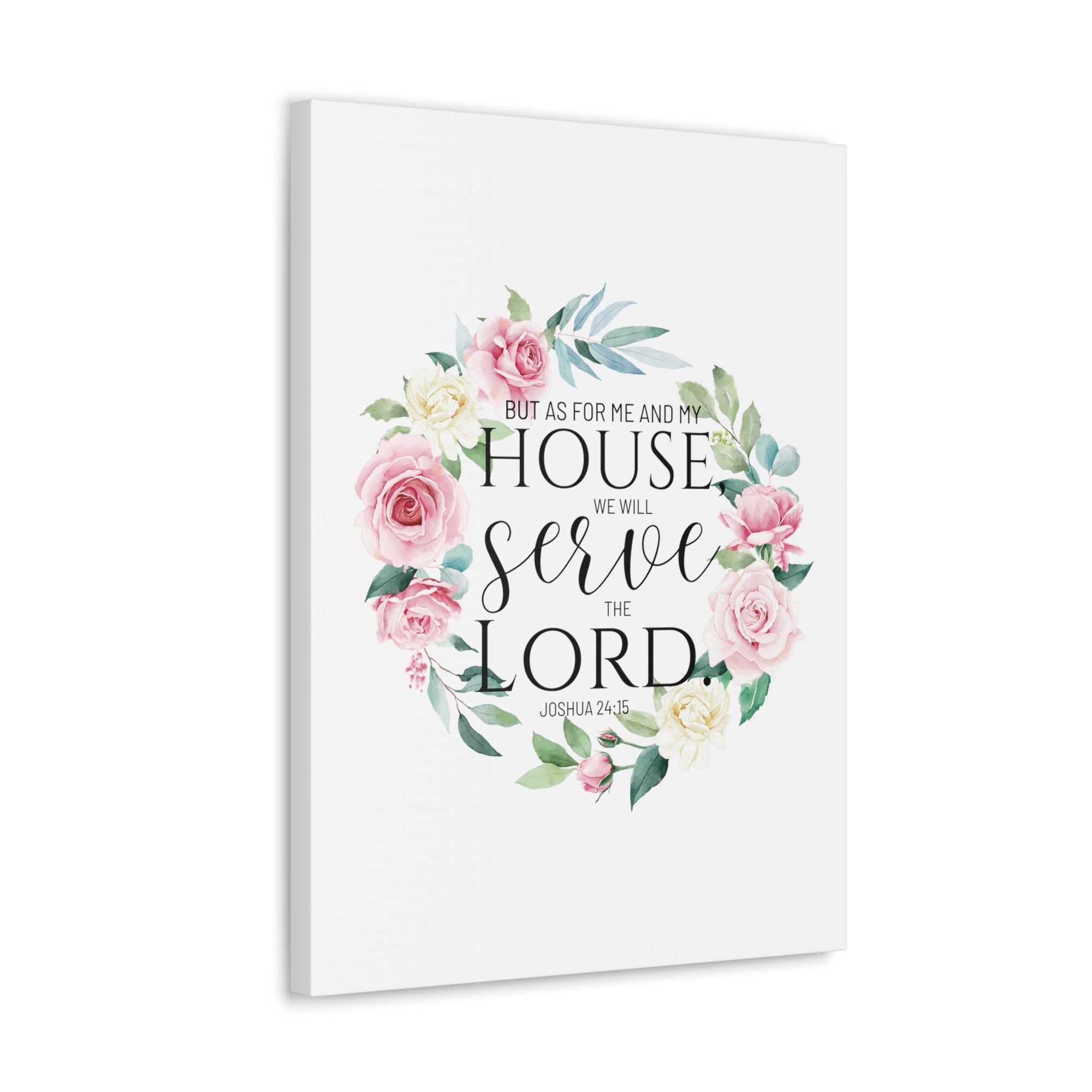 Scripture Walls Joshua 24:15 Serve The Lord Bible Verse Canvas Christian Wall Art Ready to Hang Unframed-Express Your Love Gifts