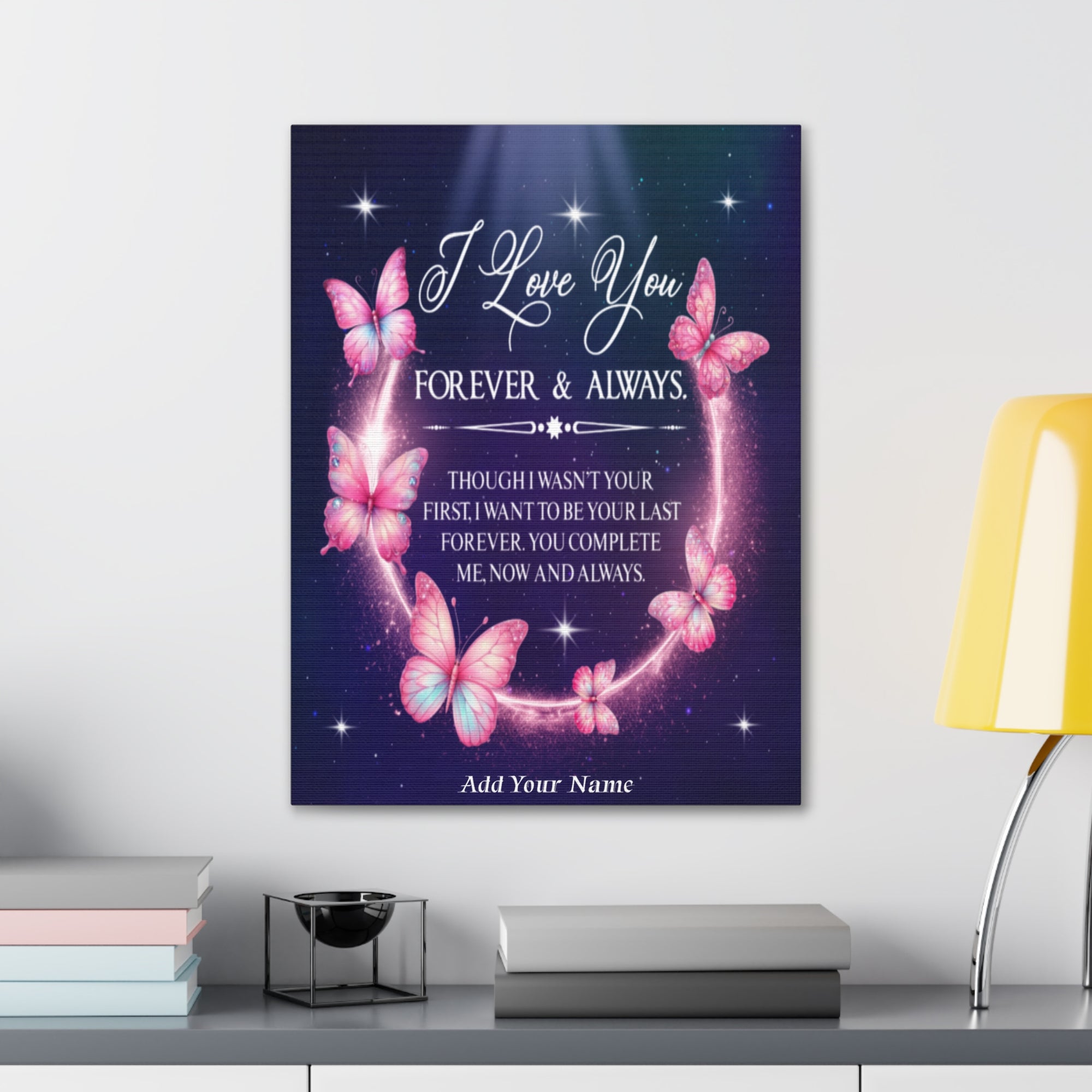 Personalized To My Wife Forever & Always Butterfly Canvas Wall Art – Romantic Gift for Eternal Love-Express Your Love Gifts