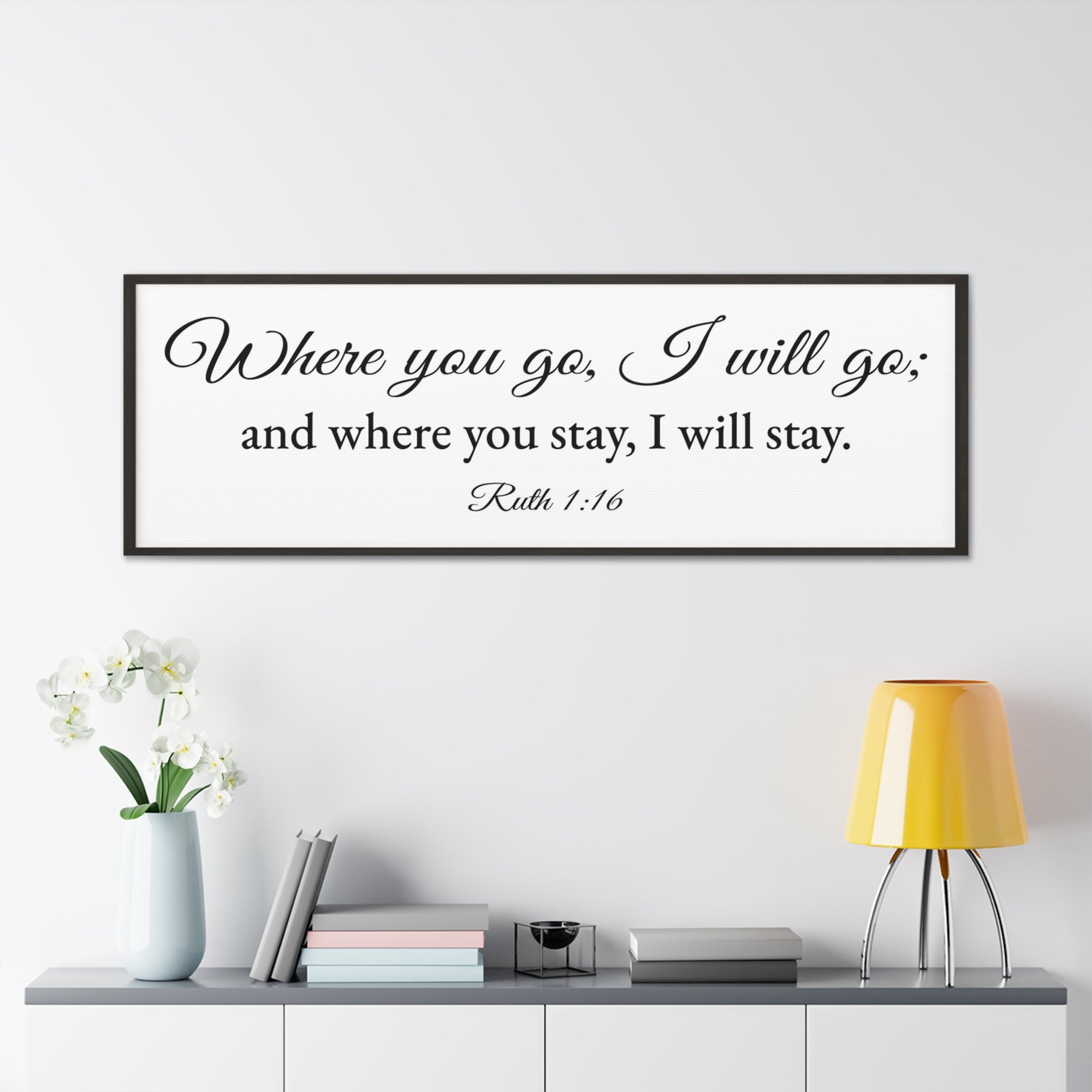 Scripture Walls Ruth 1:16 White Bible Verse Canvas Christian Wall Art Ready to Hang Unframed-Express Your Love Gifts