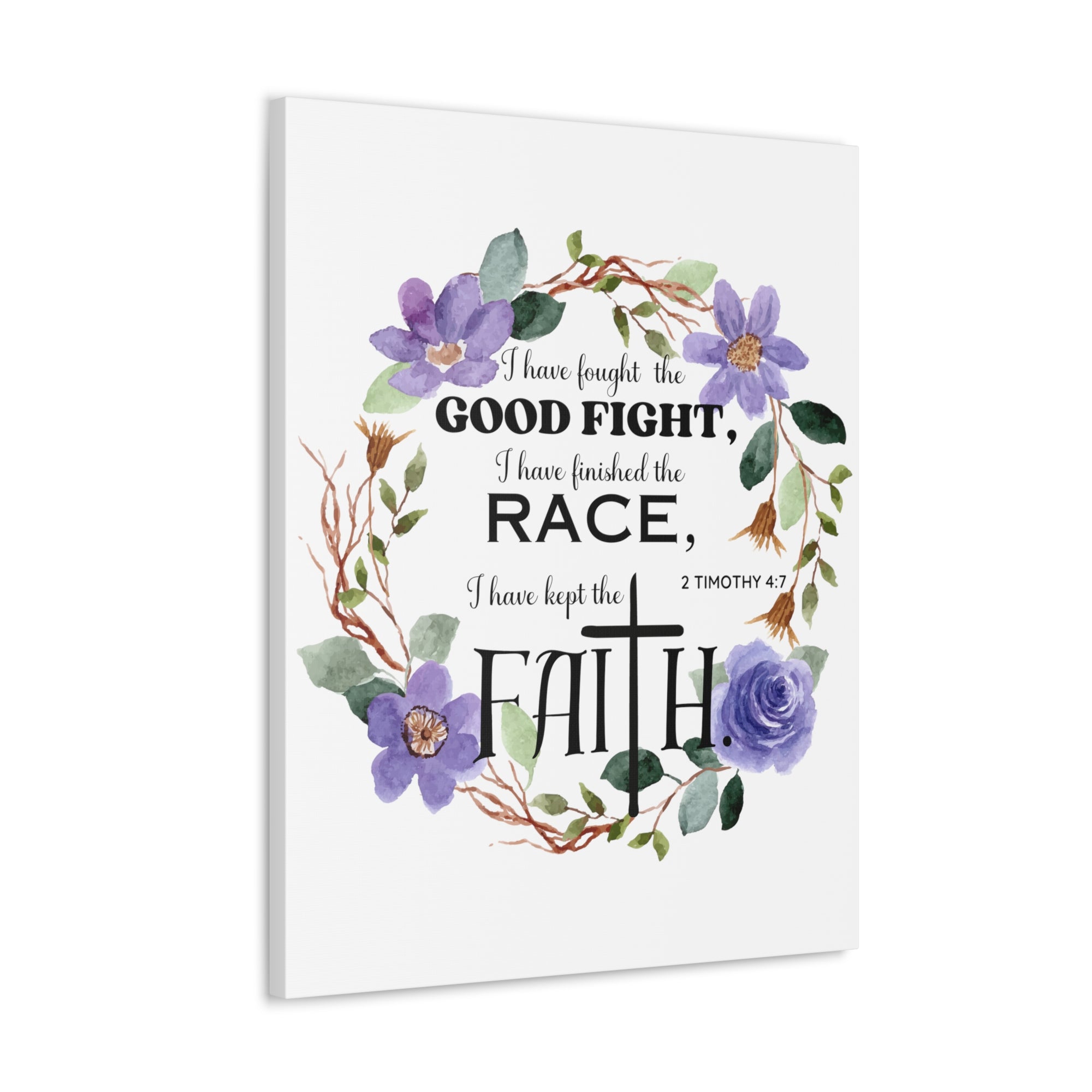 Scripture Walls 2 Timothy 4:7 Good Fight Bible Verse Canvas Christian Wall Art Ready to Hang Unframed-Express Your Love Gifts