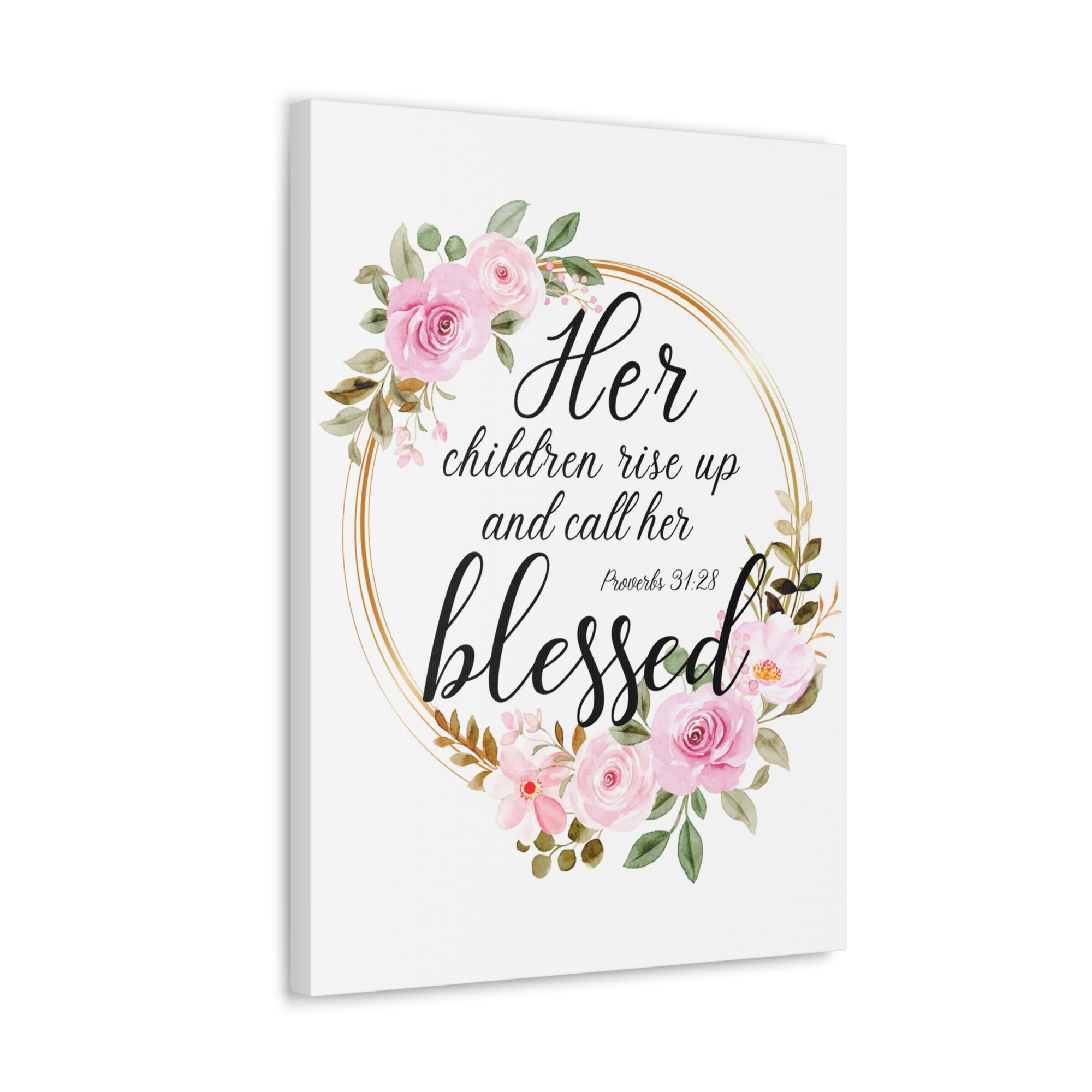 Scripture Walls Proverbs 31:28 She is Blessed Bible Verse Canvas Christian Wall Art Ready to Hang Unframed-Express Your Love Gifts