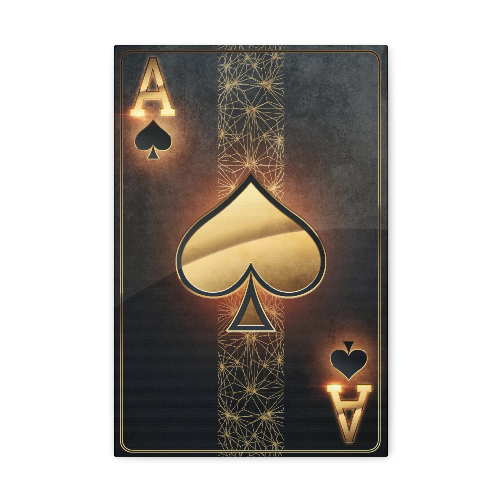 Black Gold Ace Of Hearts Playing Card Canvas Wall Art for Home Decor Ready-to-Hang-Express Your Love Gifts