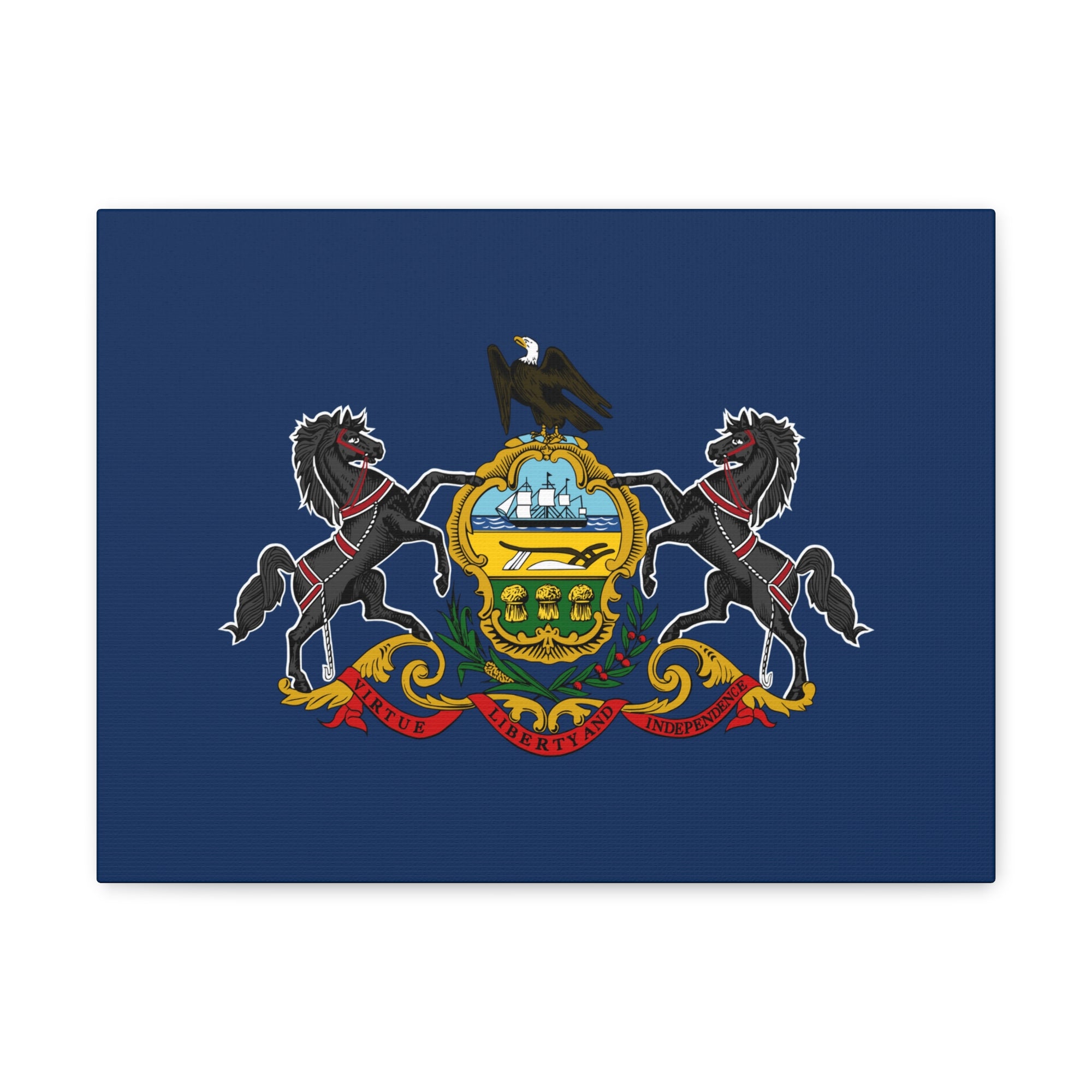 Pennsylvania Stage Flag Canvas Vibrant Wall Art Unframed Home Decor-Express Your Love Gifts