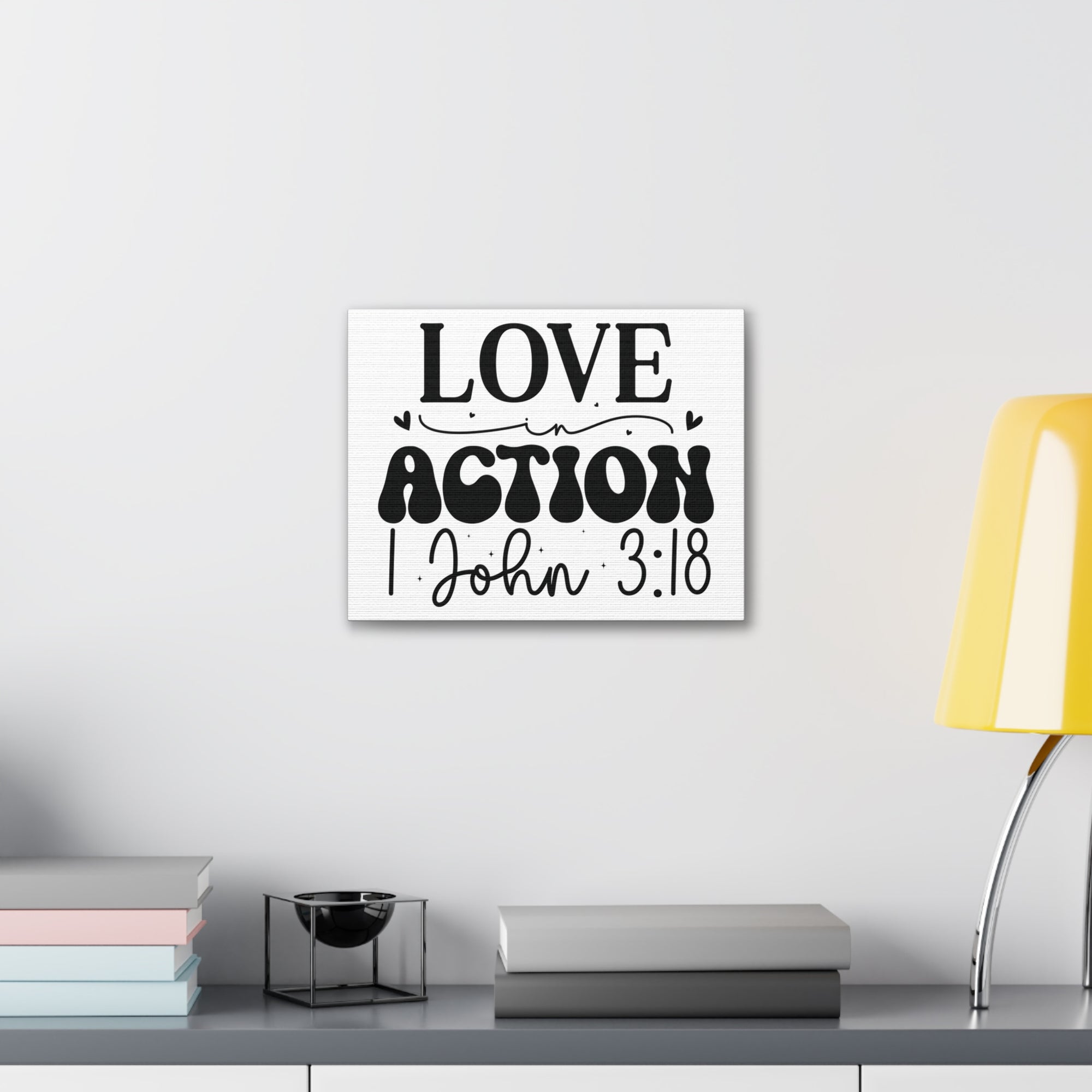 Scripture Walls 1 John 3:18 His Love in Action Bible Verse Canvas Christian Wall Art Ready to Hang Unframed-Express Your Love Gifts