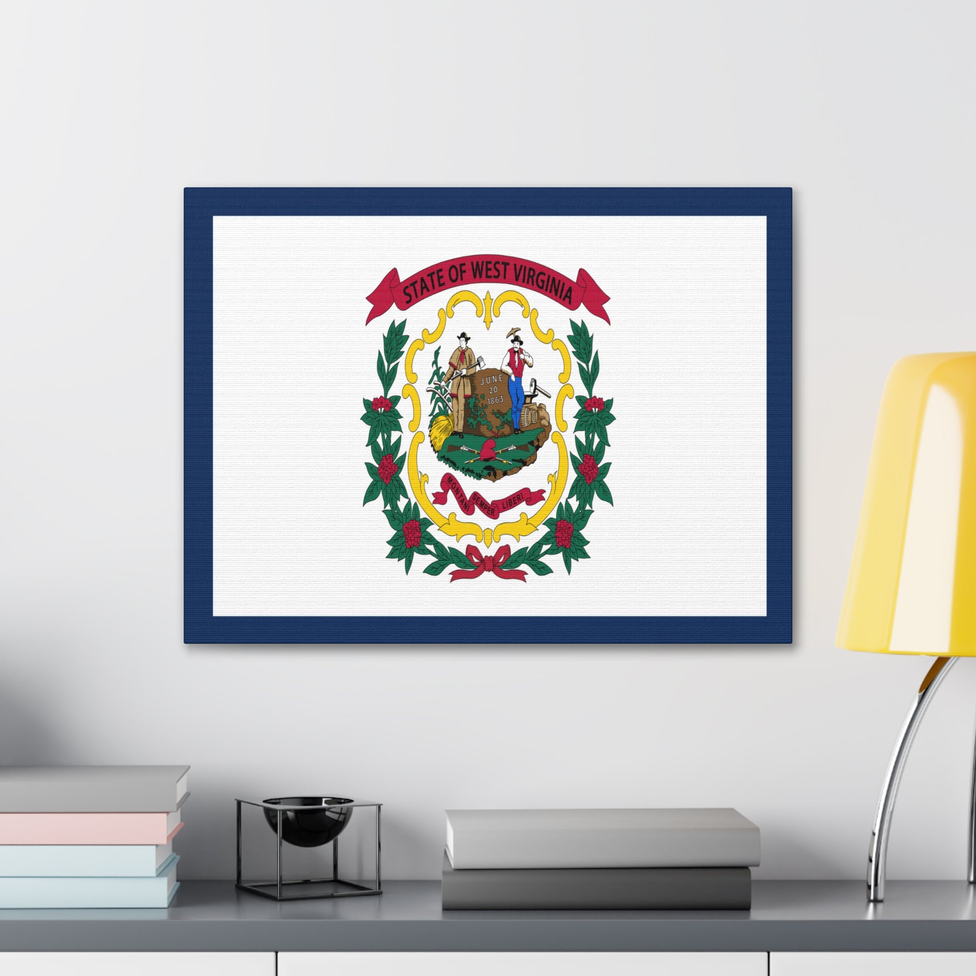 West Virginia Stage Flag Canvas Vibrant Wall Art Unframed Home Decor-Express Your Love Gifts