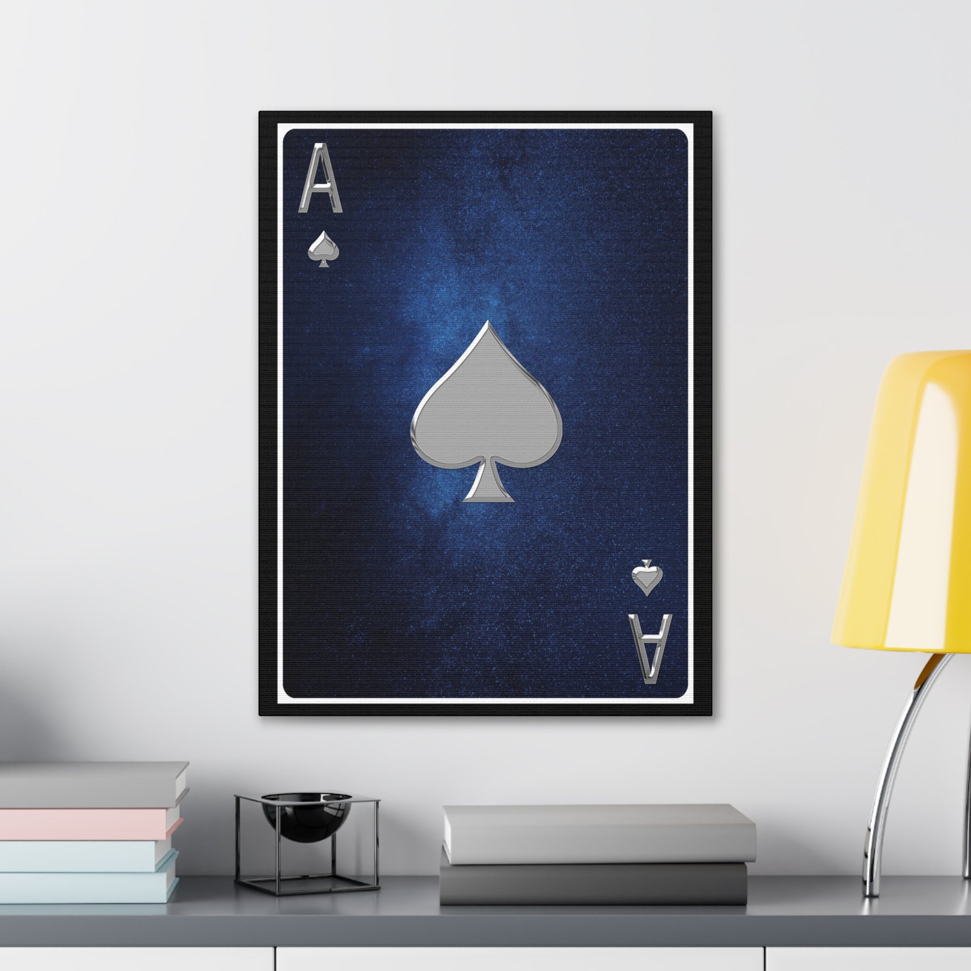 Ace Of Spades Space Background Playing Card Canvas Wall Art for Home Decor Ready-to-Hang-Express Your Love Gifts