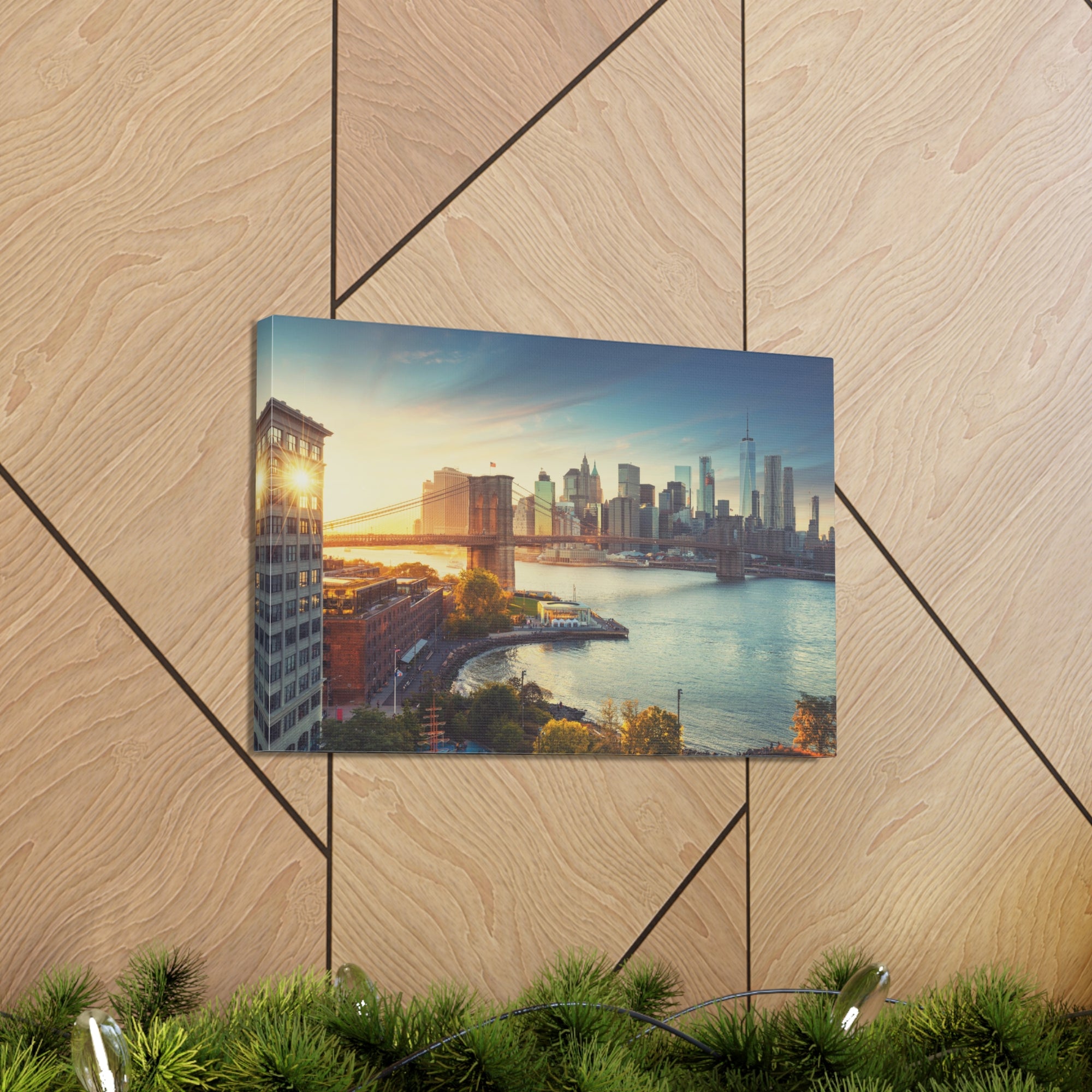 Brooklyn Daytime Skyline Canvas Artwork High-Quality Breathtaking Stunning Cityscape for Home Decor Ready to Hang-Express Your Love Gifts