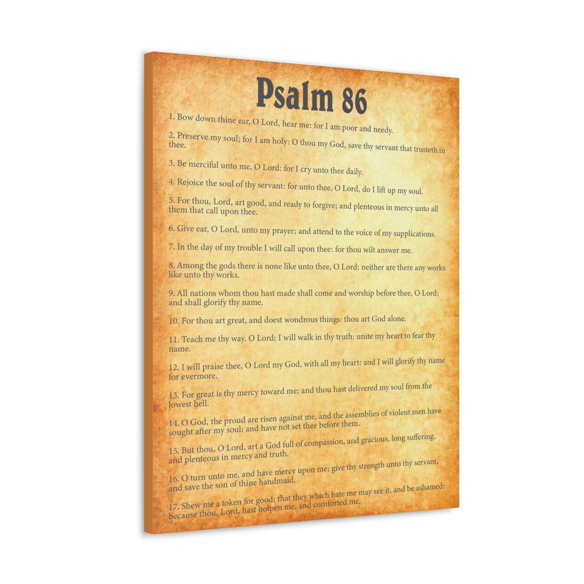 Scripture Walls Psalm 86 Gold Bible Chapter Canvas Christian Wall Art Ready to Hang Unframed-Express Your Love Gifts