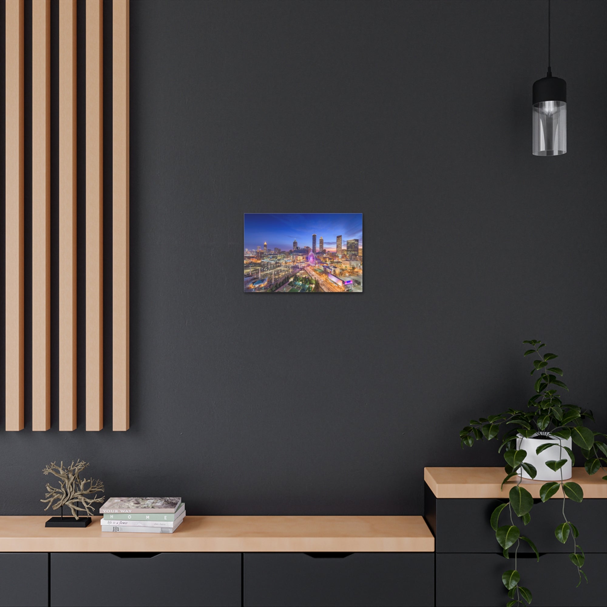 Atlanta Night Skyline Canvas Artwork High-Quality Breathtaking Stunning Cityscape for Home Decor Ready to Hang-Express Your Love Gifts