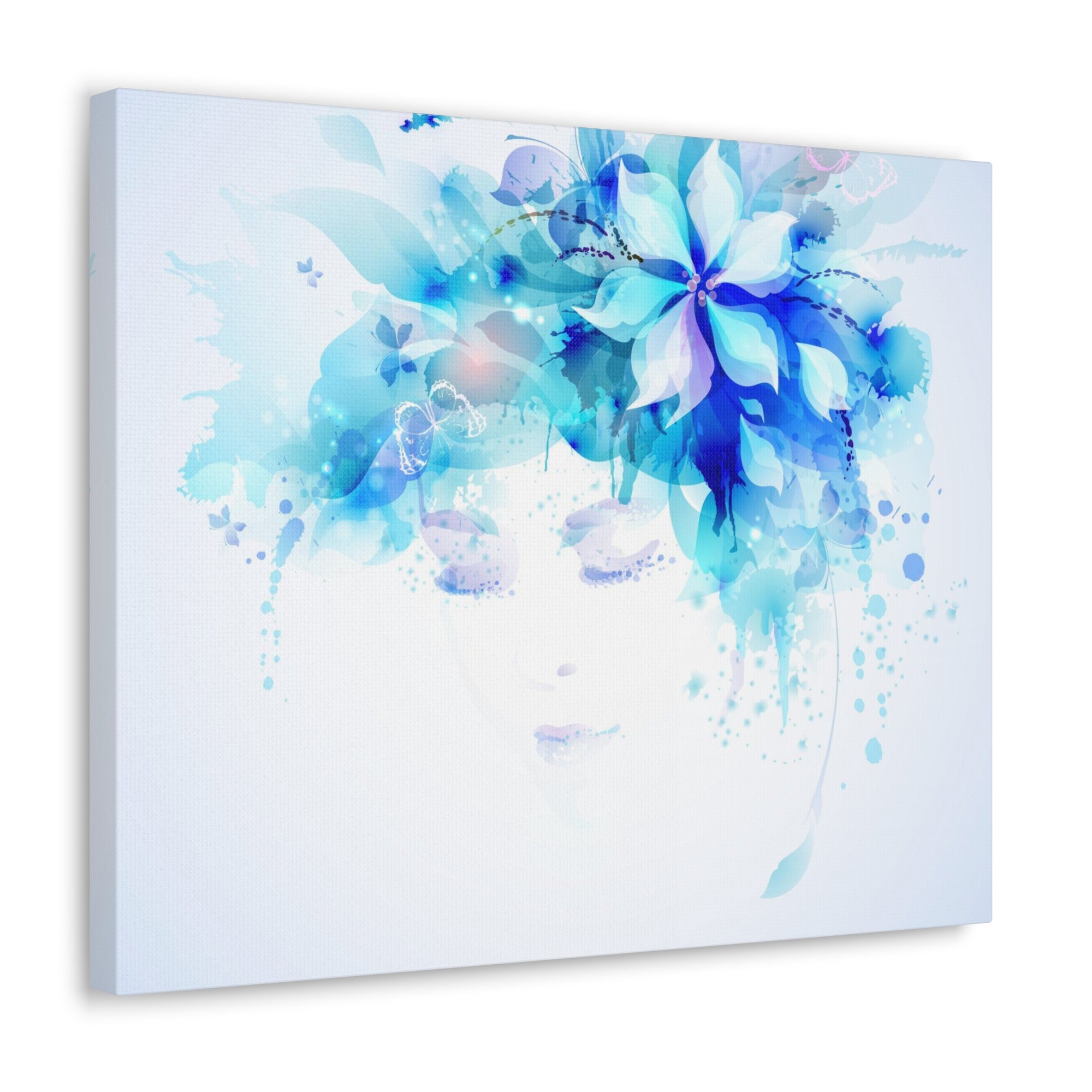 Beautiful Women With Abstract Elements And Butterflies Flower Canvas Wall Art for Home Decor Ready-to-Hang-Express Your Love Gifts