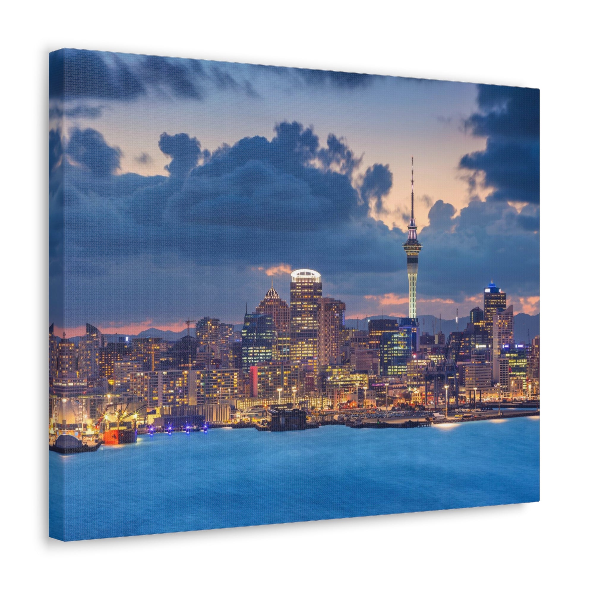 Auckland Night Skyline Canvas Artwork High-Quality Breathtaking Stunning Cityscape for Home Decor Ready to Hang-Express Your Love Gifts