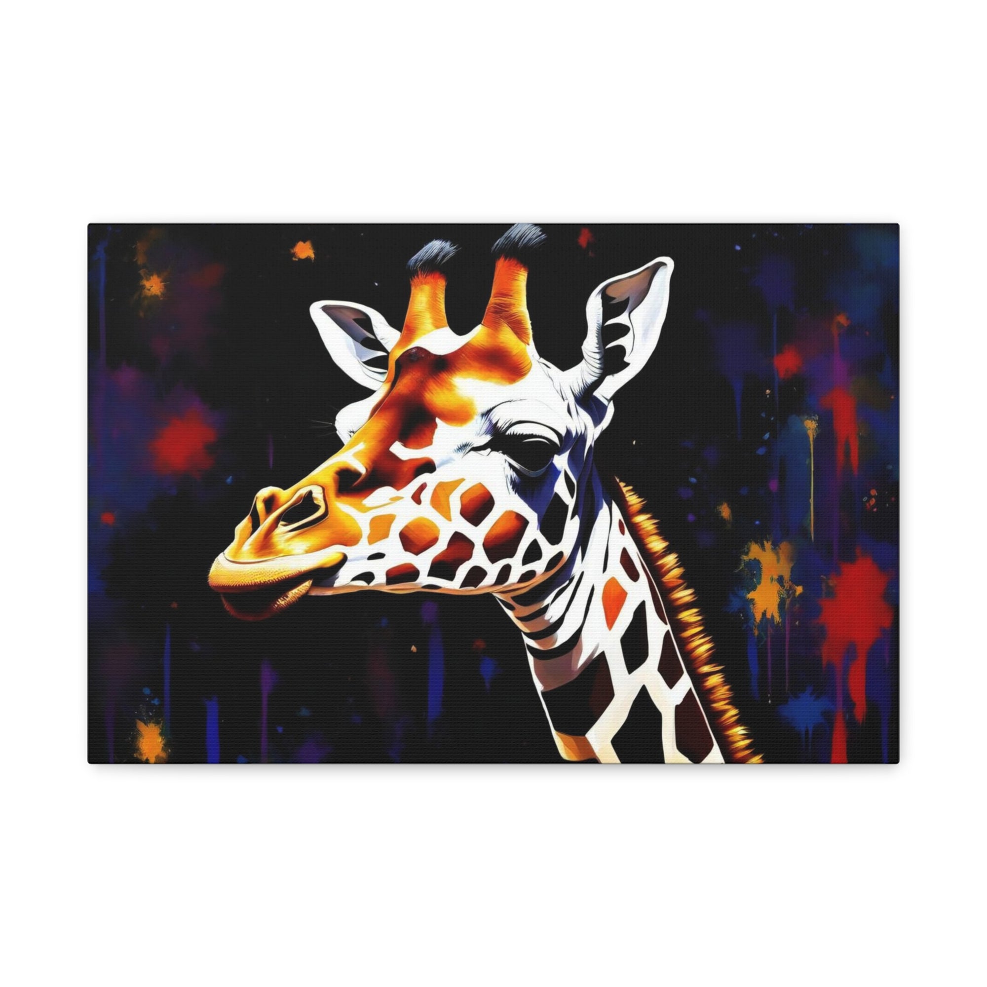 Abstract Colorful Giraffe Painting Animal Canvas Wall Art for Home Decor Ready-to-Hang-Express Your Love Gifts