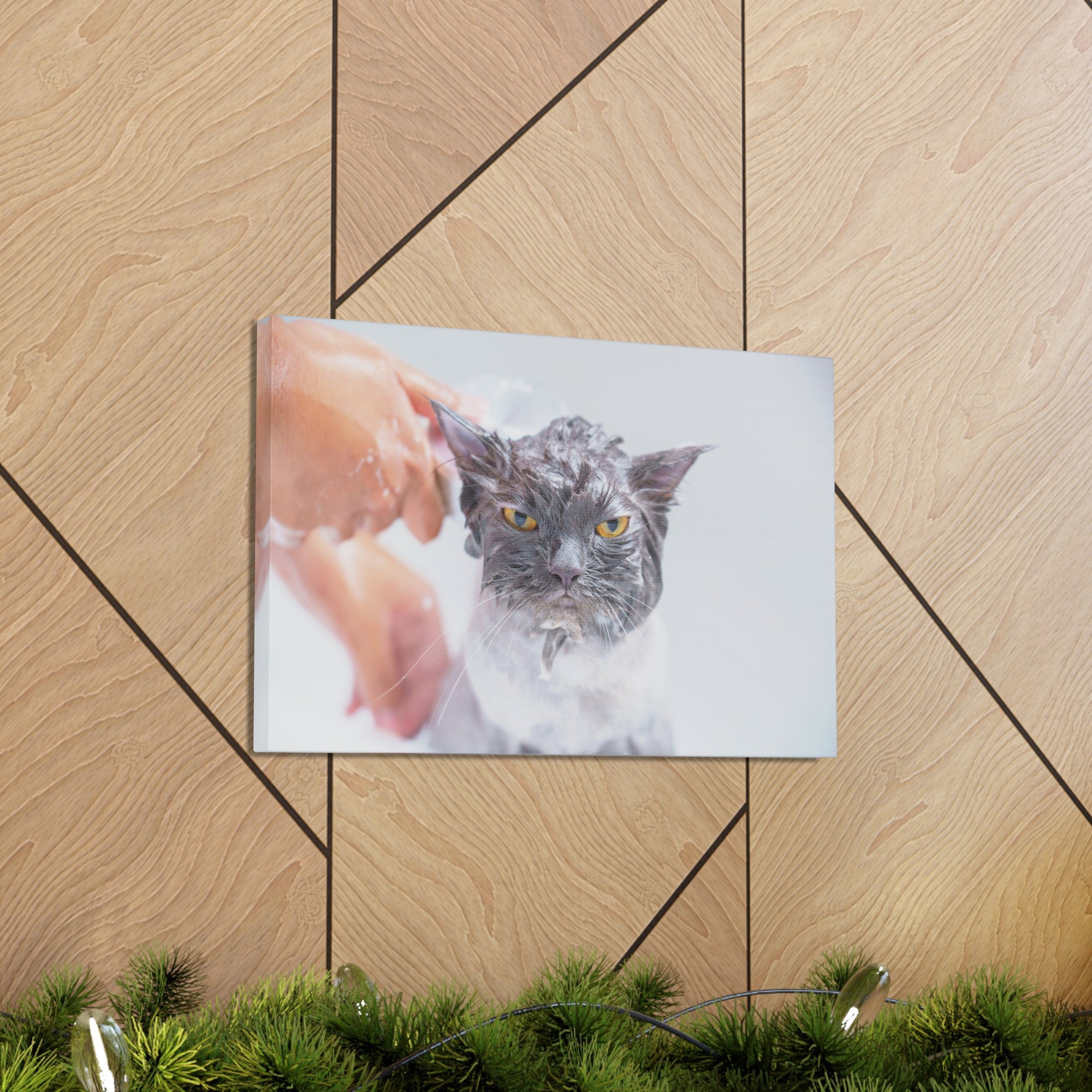 Funny Persian Cat Bathee Canvas Wall Art for Home Decor Ready-to-Hang-Express Your Love Gifts